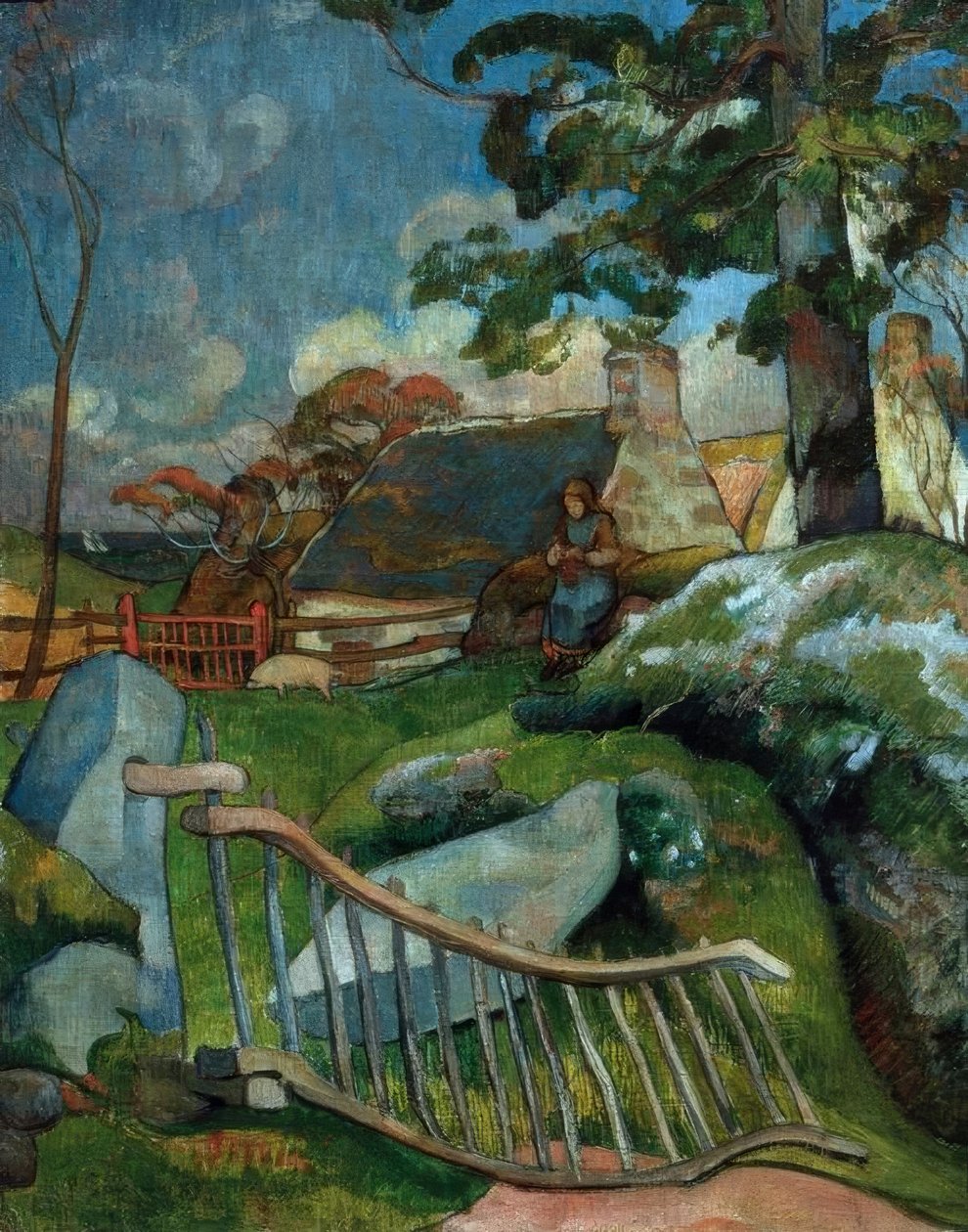 La barrière (La gardienne de porcs) - Paul Gauguin