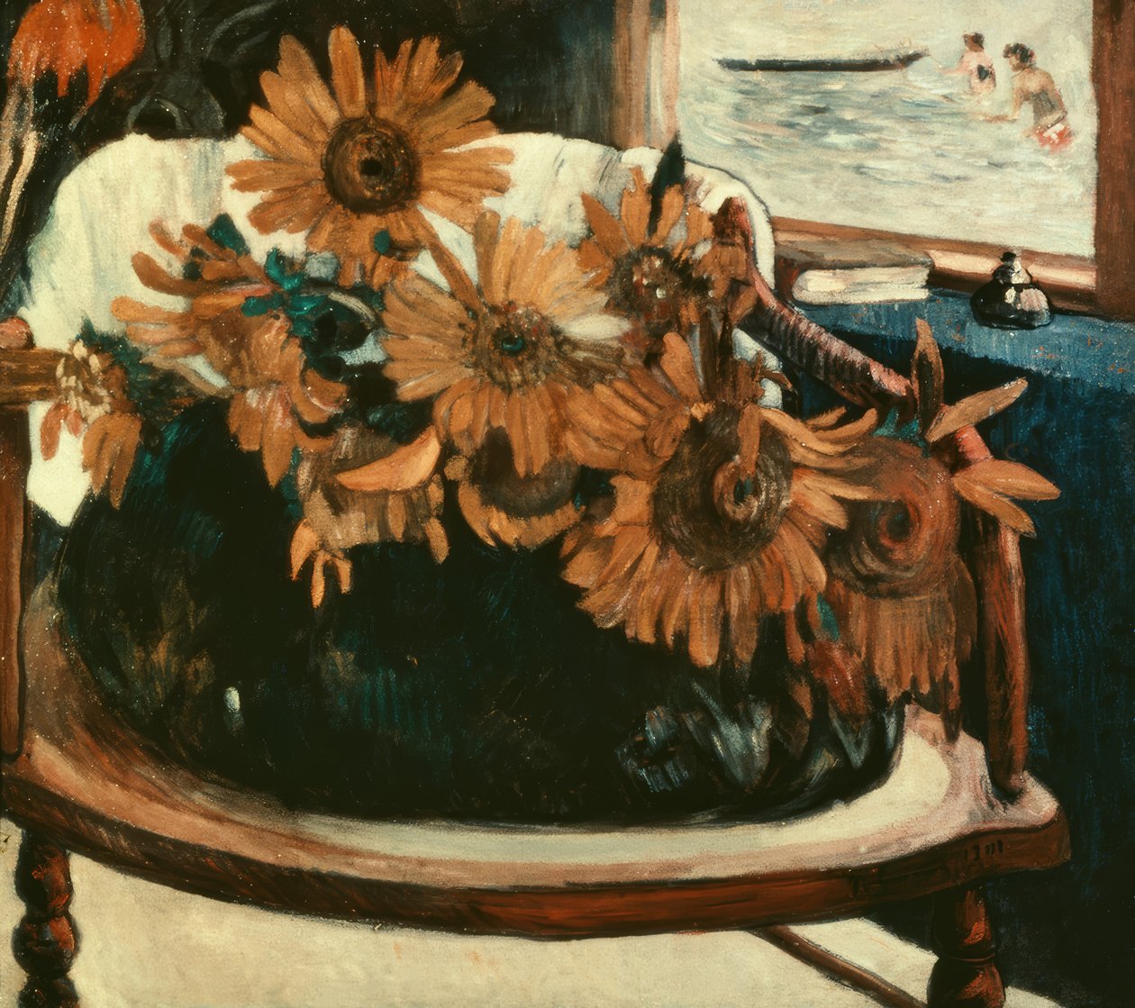 Fleurs de tournesols dans un fauteuil I - Paul Gauguin