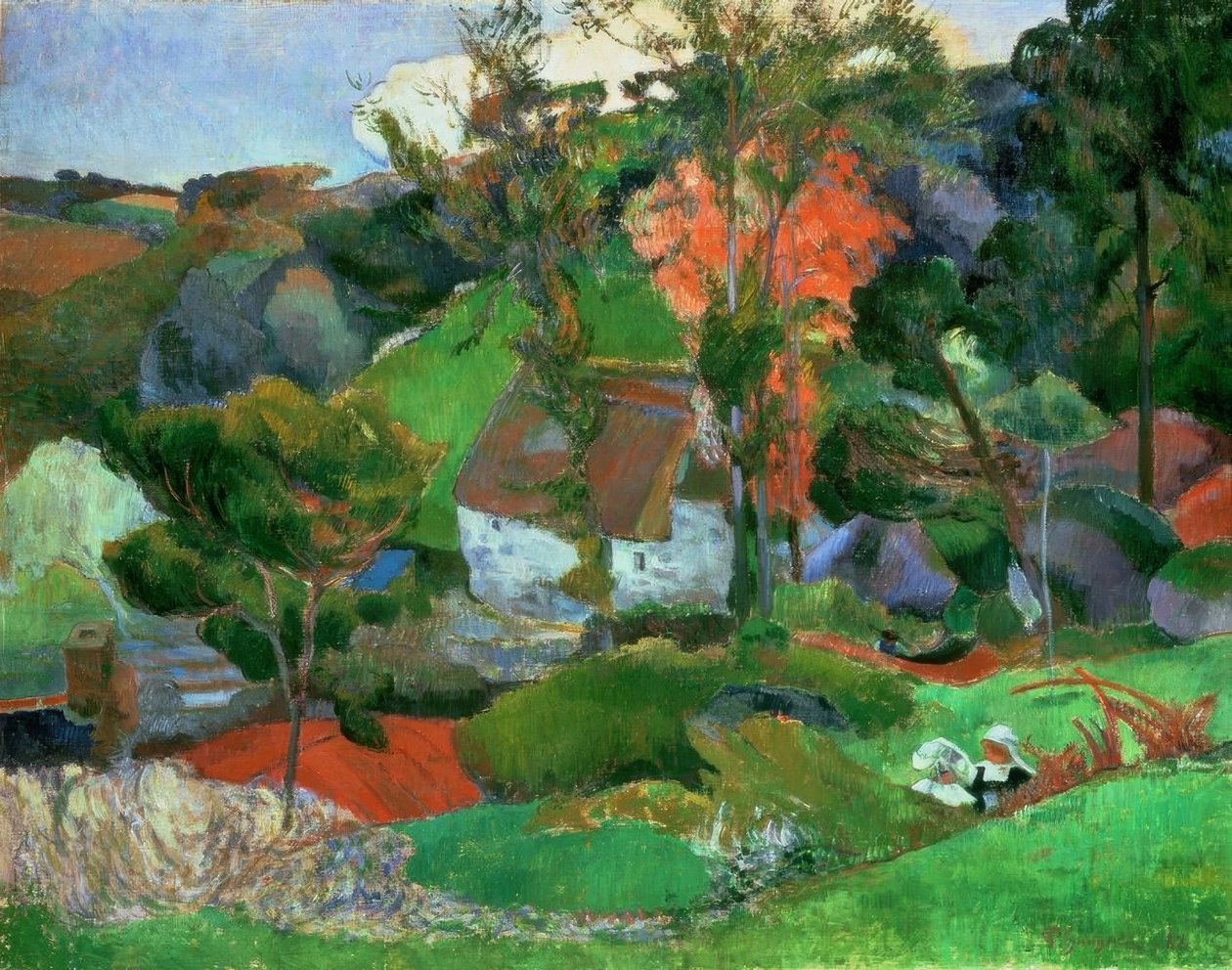 La femme à la cruche, ou Paysage à Pont-Aven - Paul Gauguin