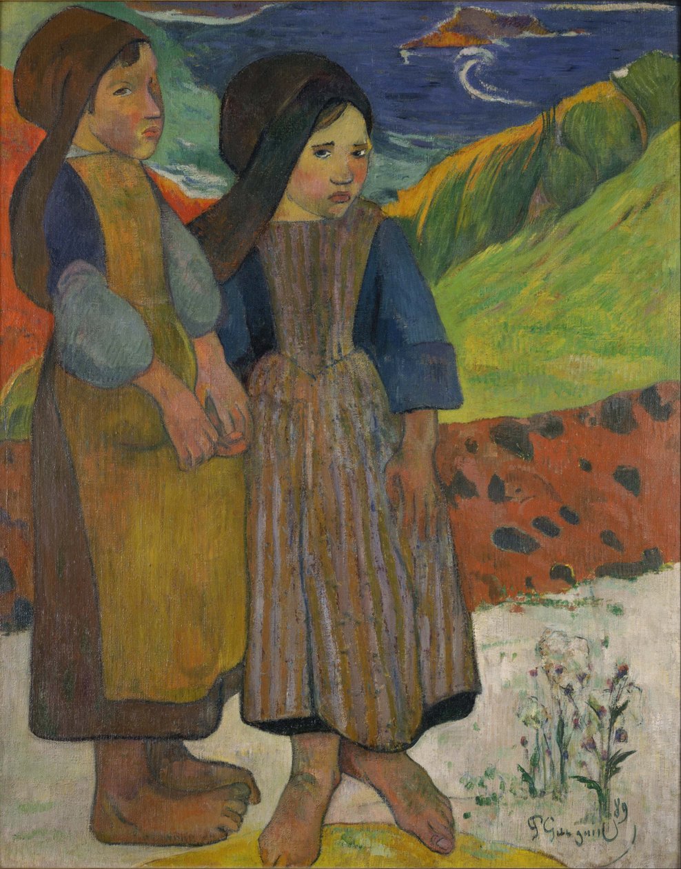 Petites Filles Bretonnes au Bord de la Mer - Paul Gauguin