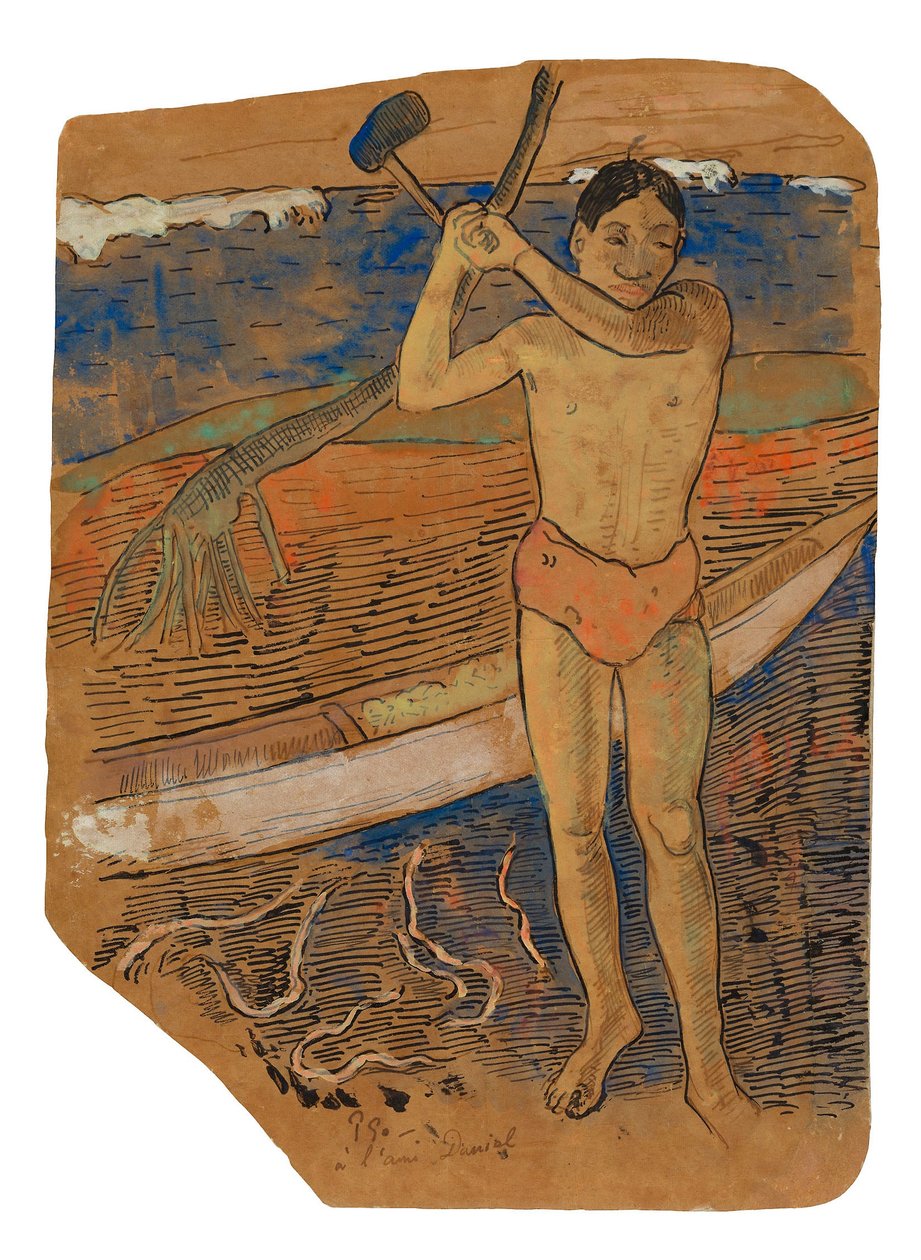 Homme avec une hache - Paul Gauguin