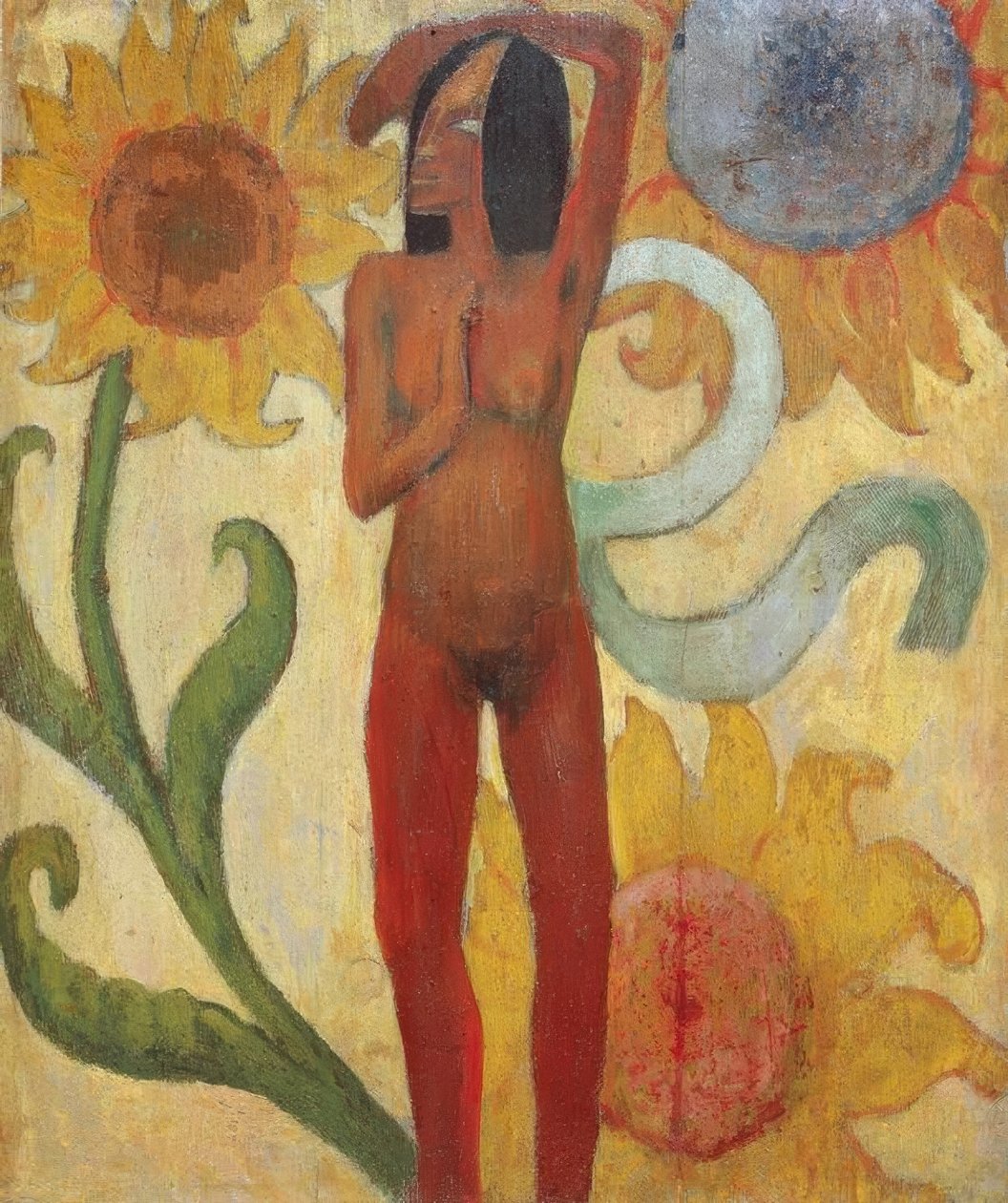 Femme nue avec tournesols (ou Femme caribéenne) - Paul Gauguin