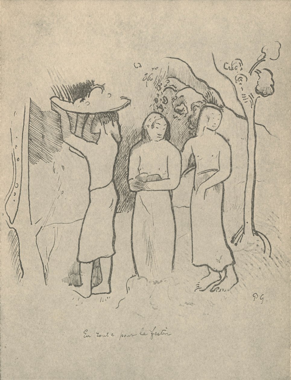 En route pour la fête - Paul Gauguin