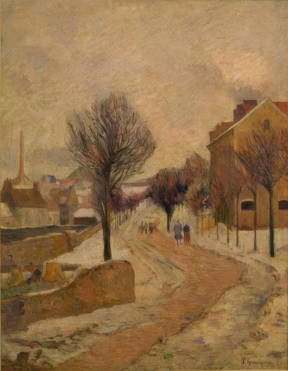 Banlieue parisienne sous la neige - Paul Gauguin