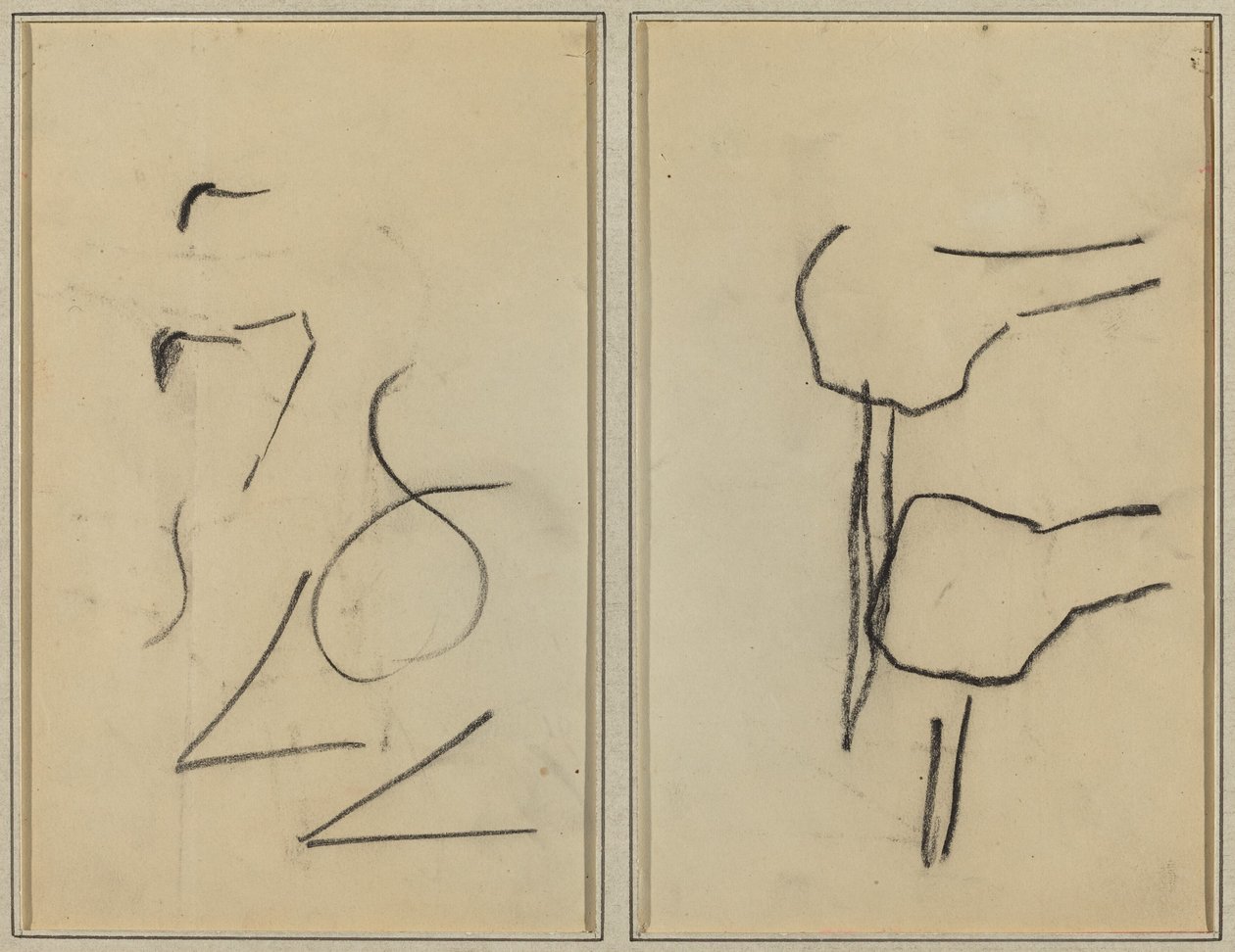 Gribouillis; Deux formes [verso] - Paul Gauguin