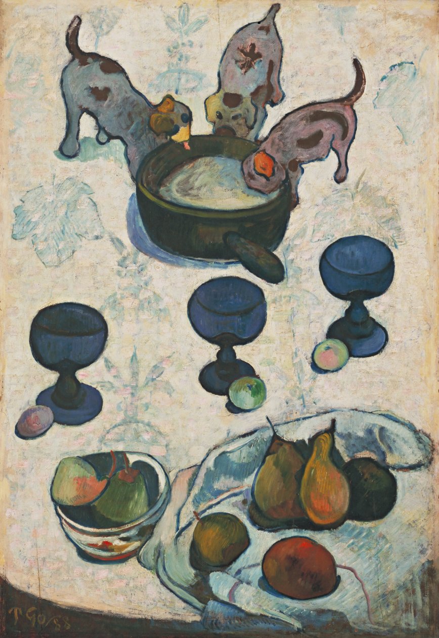 Nature morte avec trois chiots - Paul Gauguin