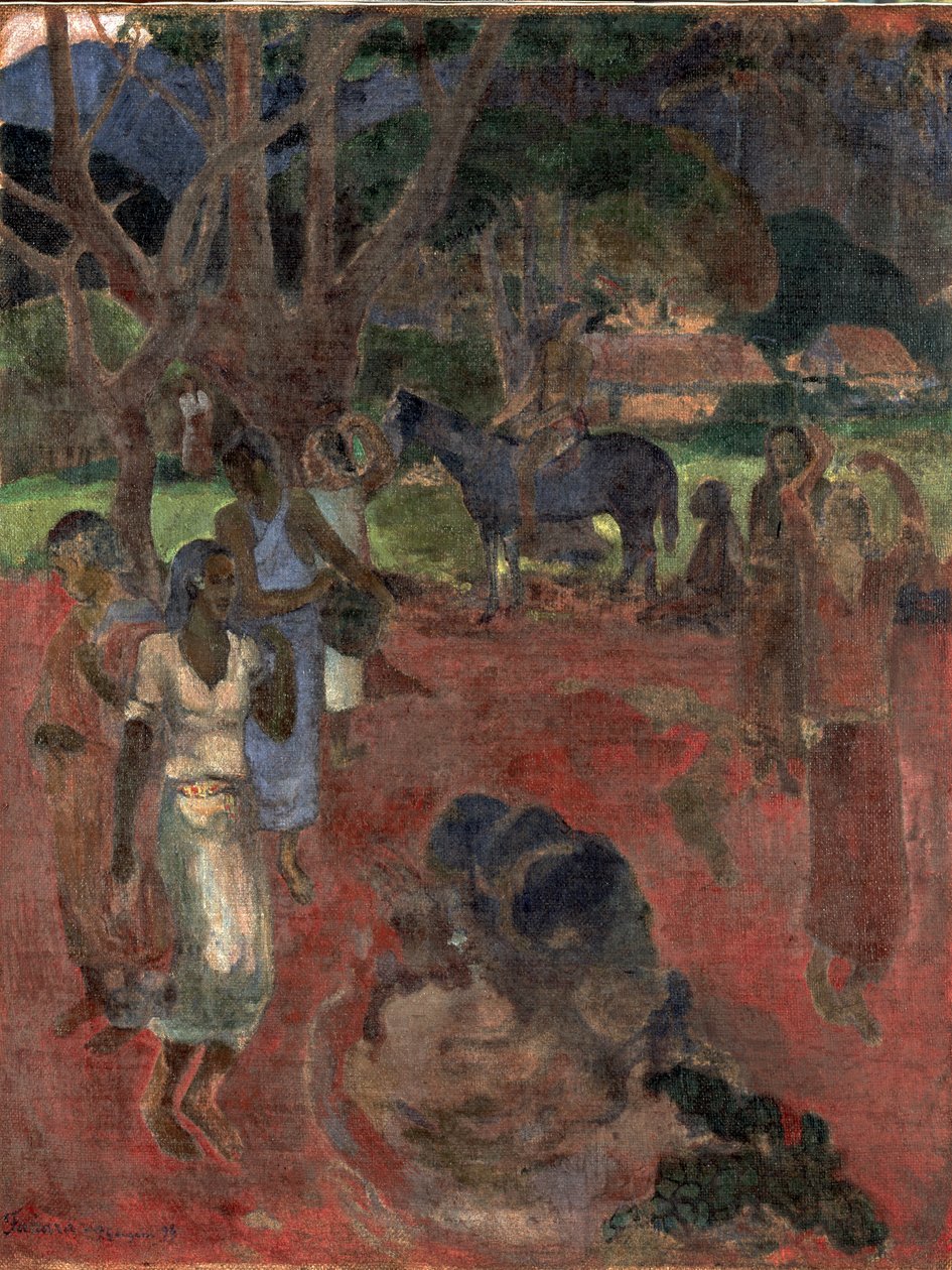 Paysage tahitien avec neuf figures - Paul Gauguin