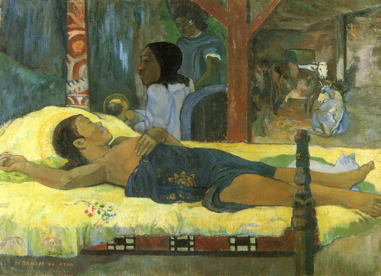 Tahitien :  Te Tamari no Atua La naissance - Paul Gauguin