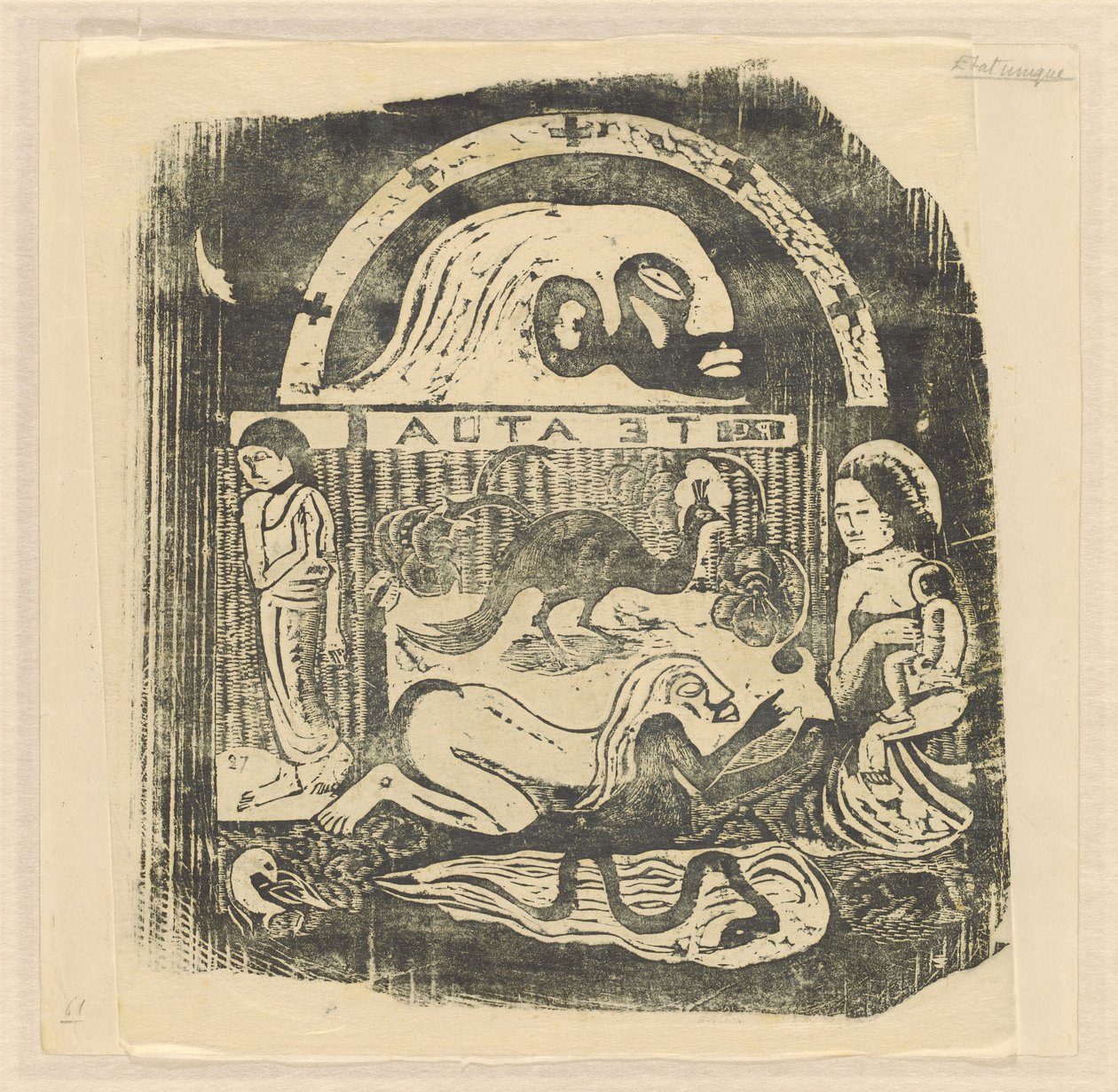Te Atua (Les Dieux) Petite planche [recto] - Paul Gauguin
