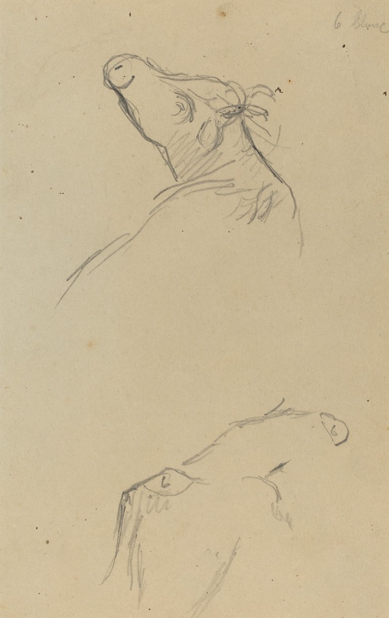 Deux têtes de vache [verso] - Paul Gauguin