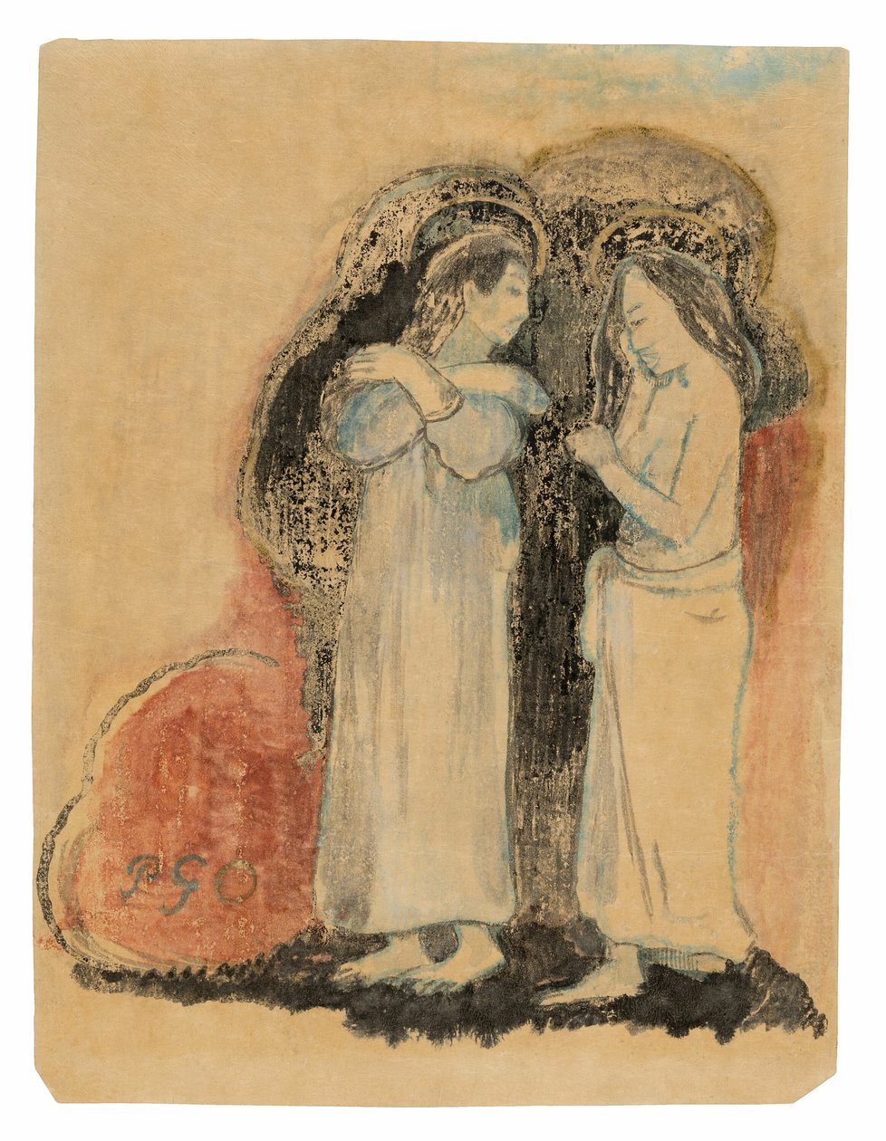 Deux Femmes Tahitiennes Debout - Paul Gauguin
