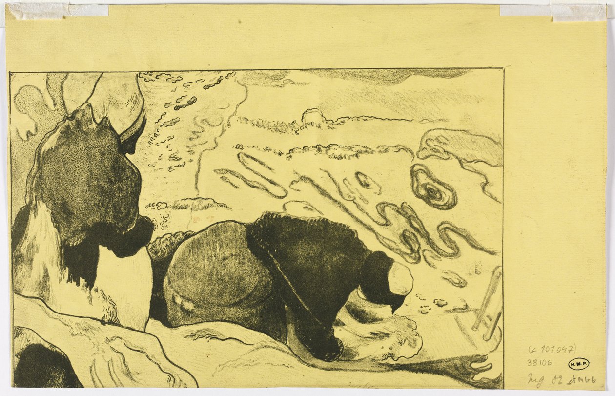 Suite Volpini : Femmes lavant des vêtements (verso) - Paul Gauguin