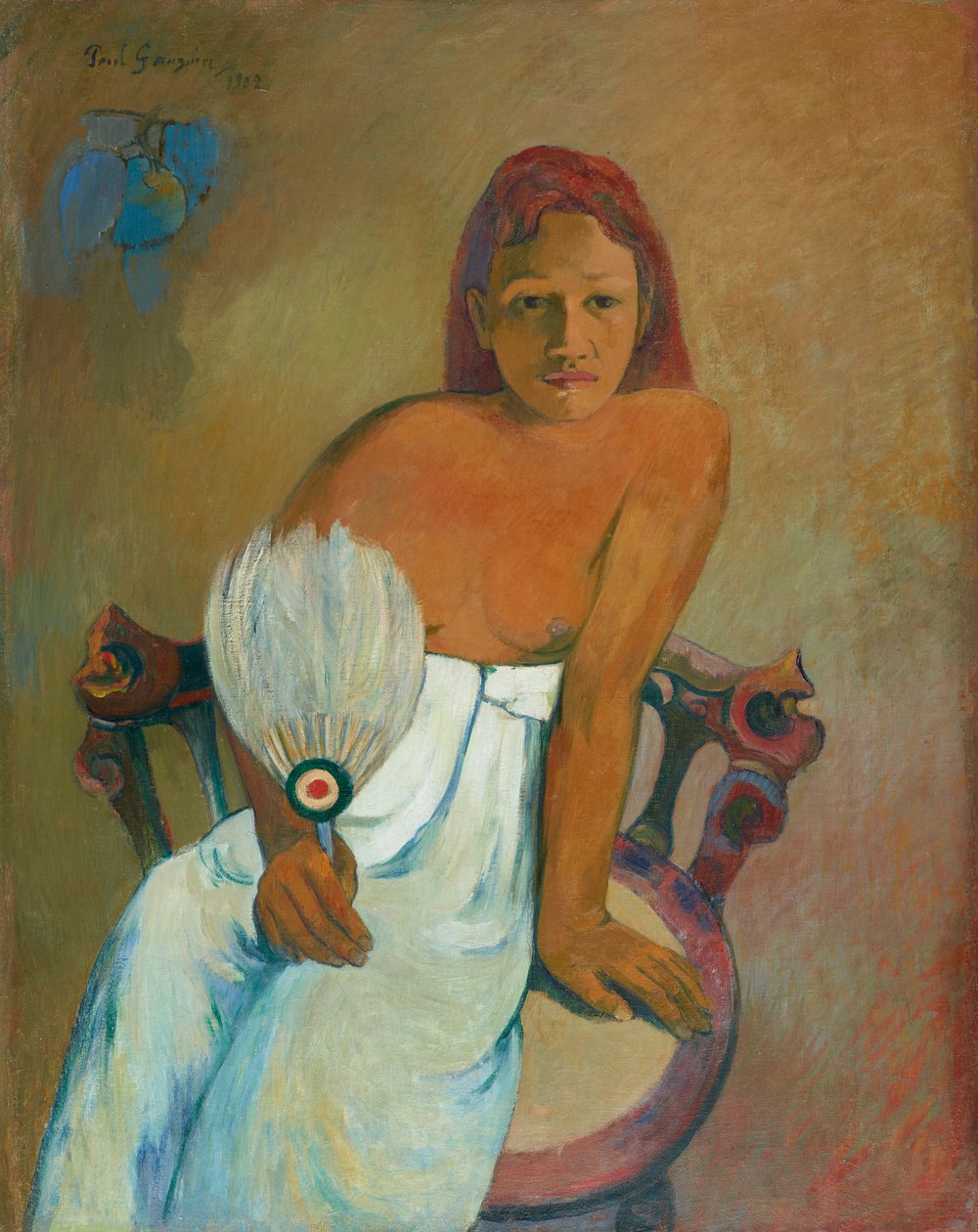 Femme avec un éventail - Paul Gauguin