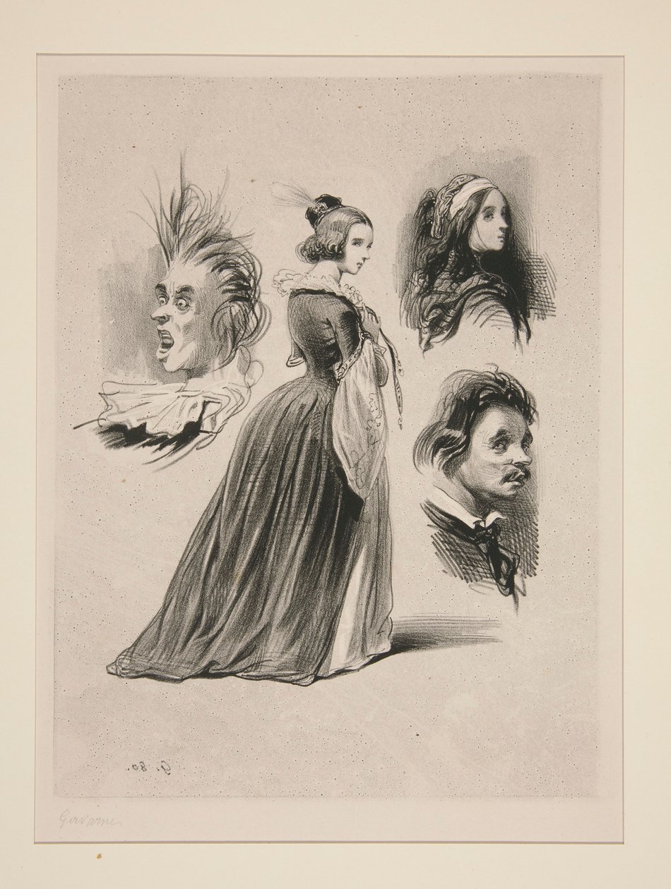 (FEUILLE DE CROQUIS) - Paul Gavarni
