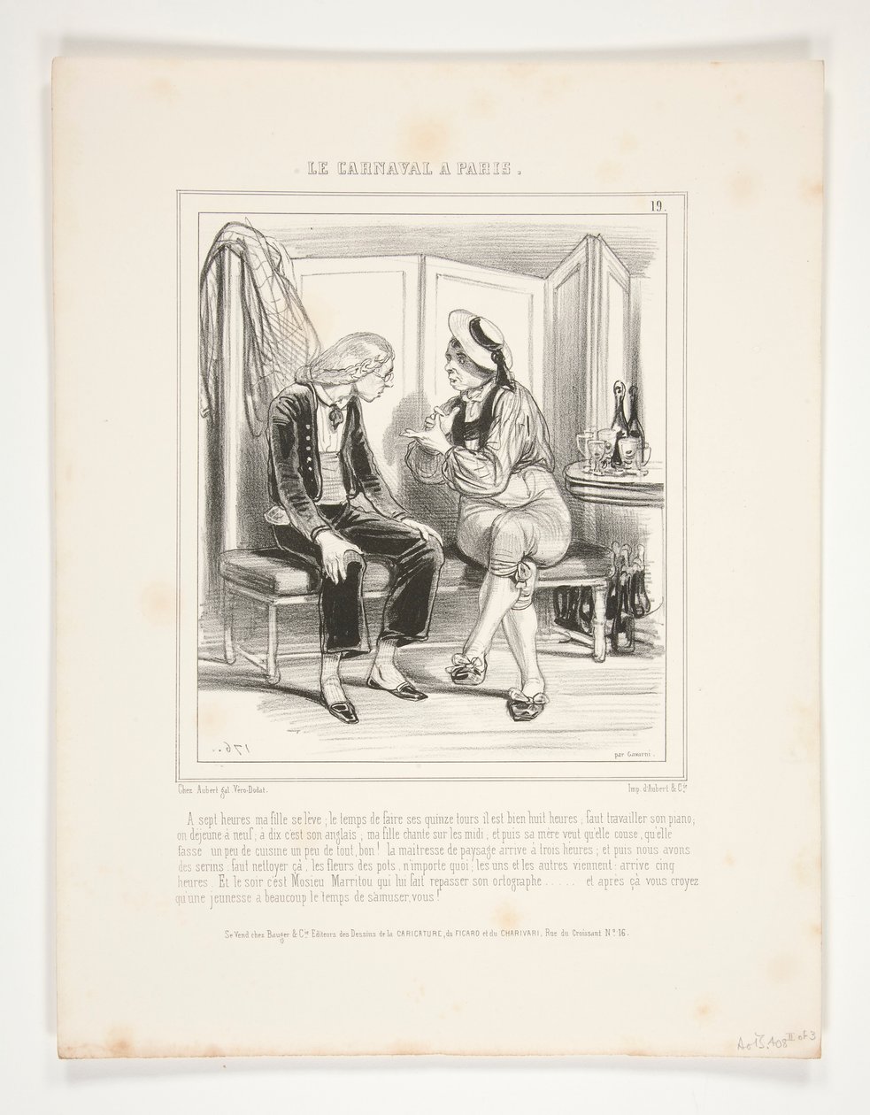 À sept heures ma fille se lève - Paul Gavarni