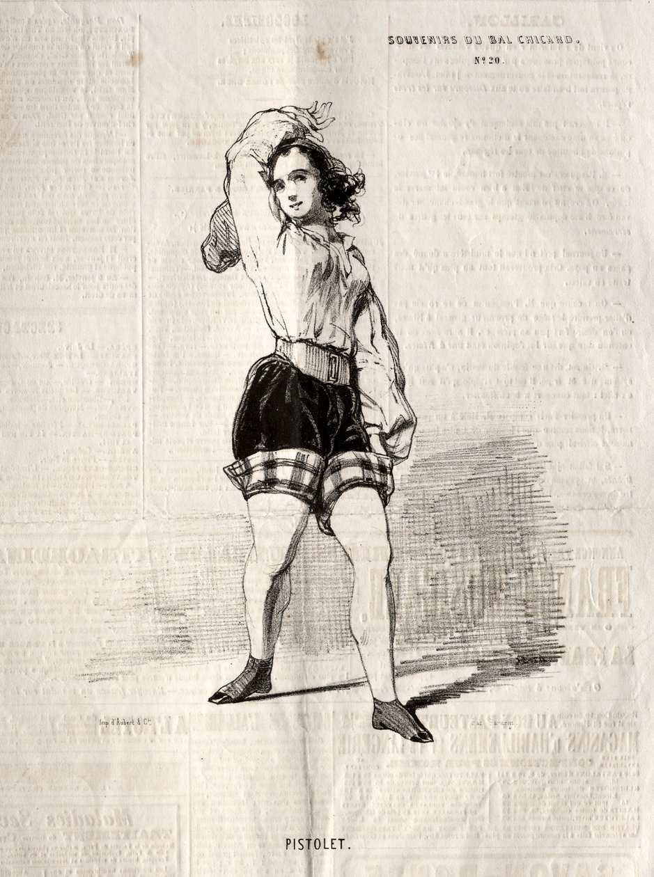 Souvenirs du Bal Chicard : Pistolet - Paul Gavarni