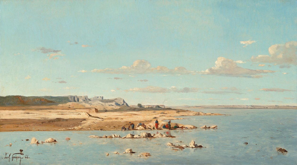 Blanchisseuses sur les rives de la Durance - Paul Guigou