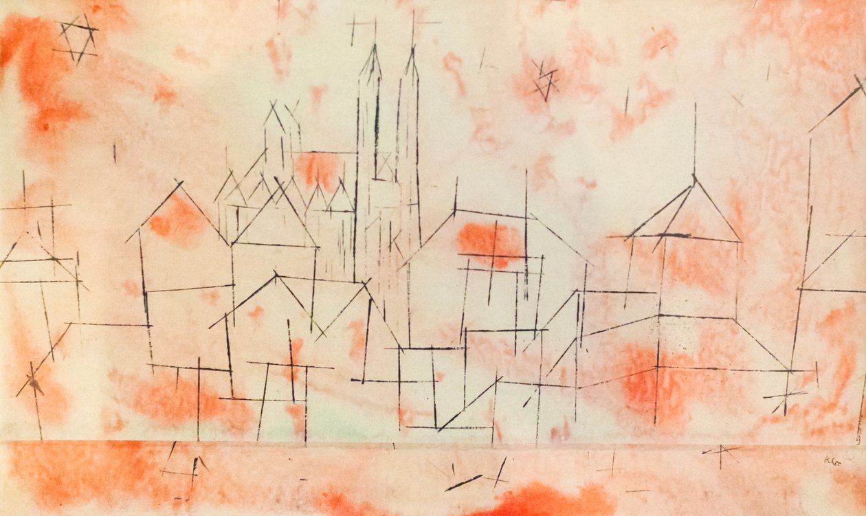 Ville avec cathédrale gothique - Paul Klee