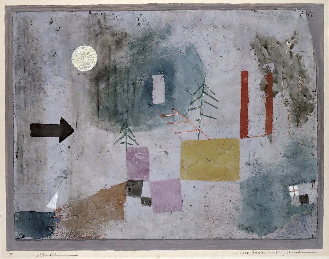 Passant par des piliers rouges - Paul Klee