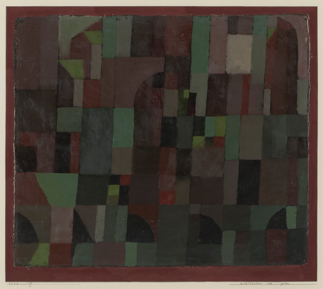 Architecture Rouge/Vert (gradation jaune/violet) - Paul Klee
