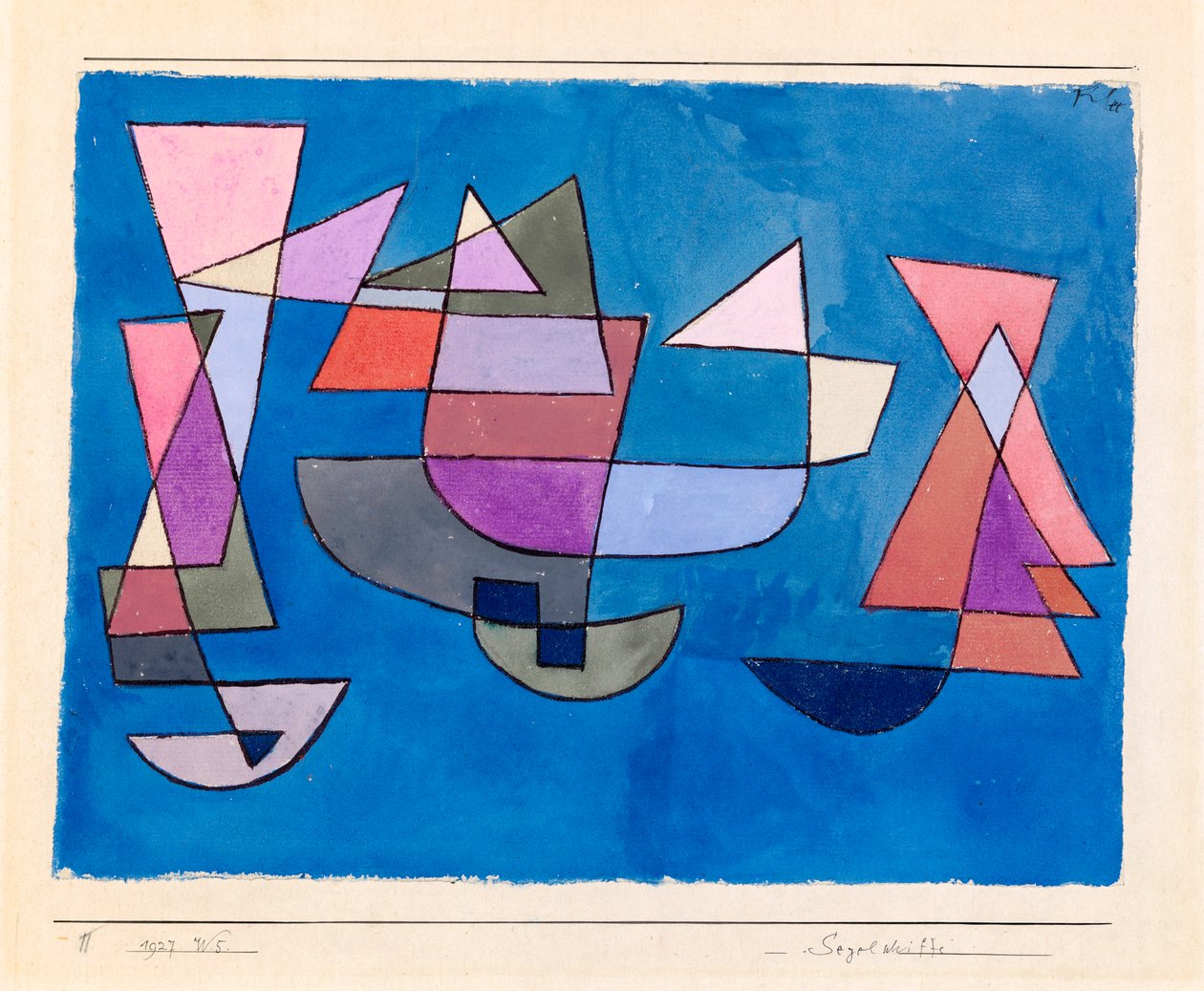 Segelschiffe Bateaux à voile, 1927 - Paul Klee
