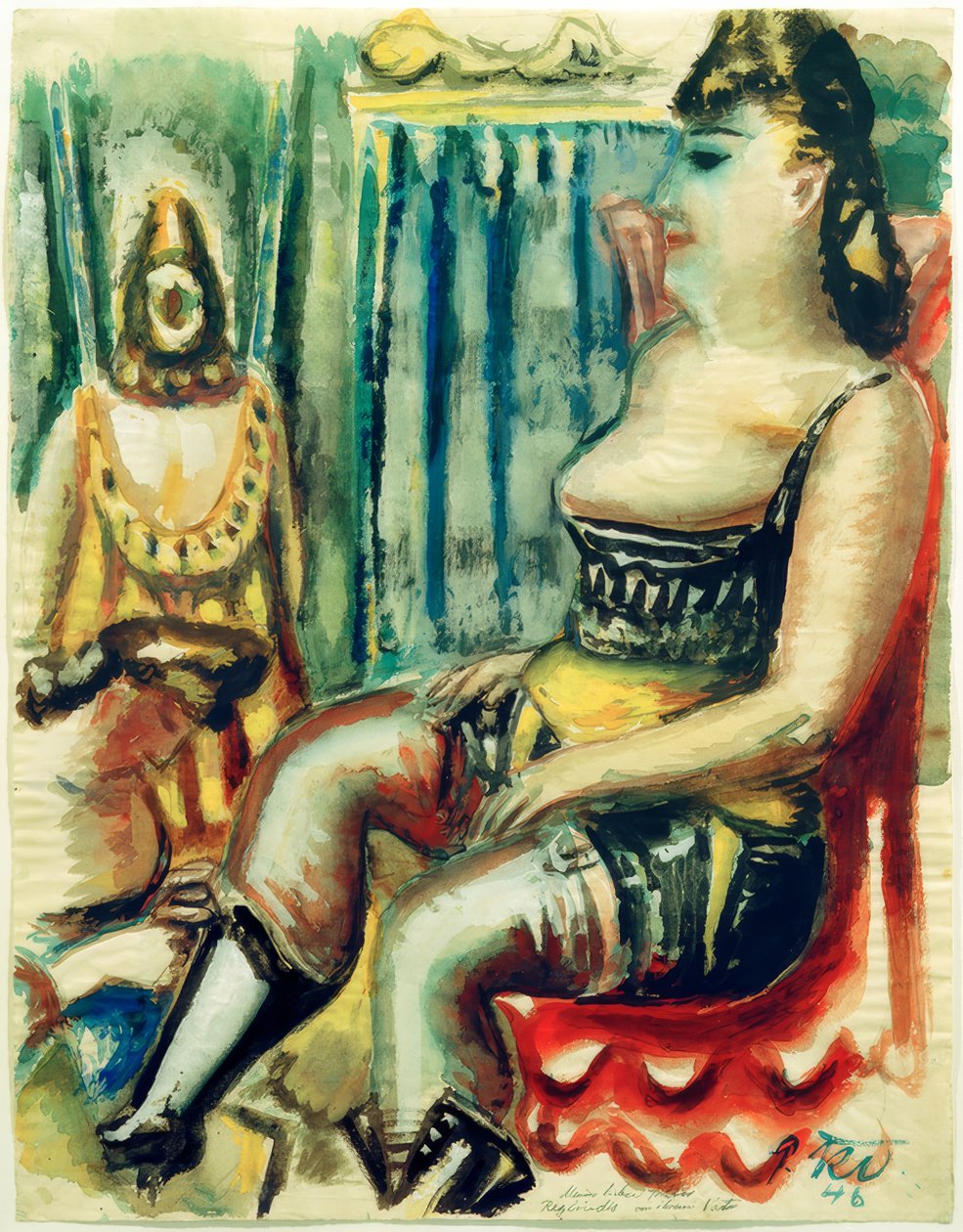 Femme avec jarretière jaune - Paul Kleinschmidt
