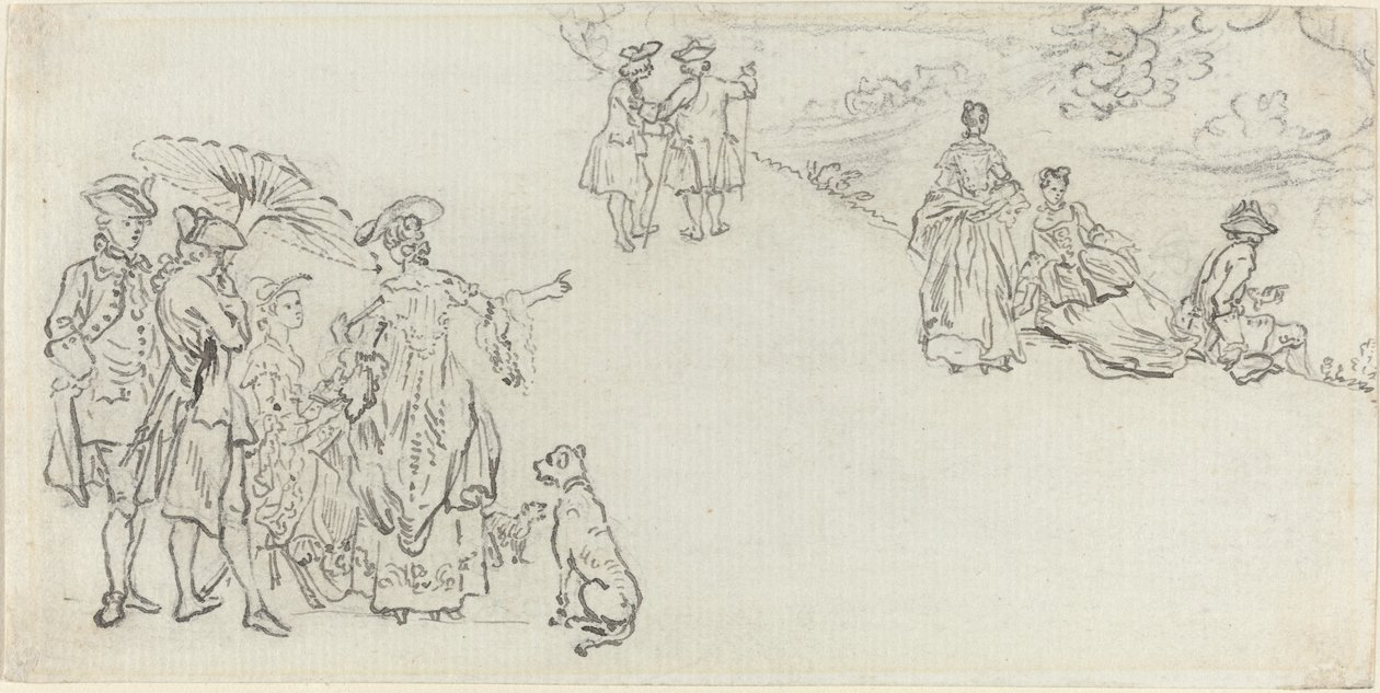 Dames et messieurs dans un parc de campagne - Paul Sandby