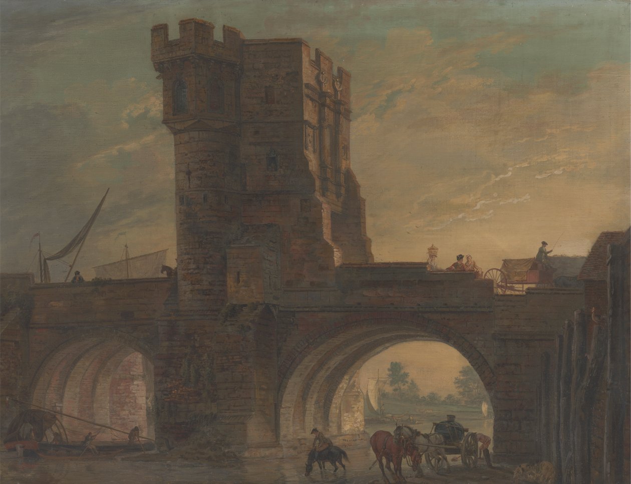 Vieux pont à Shrewsbury - Paul Sandby