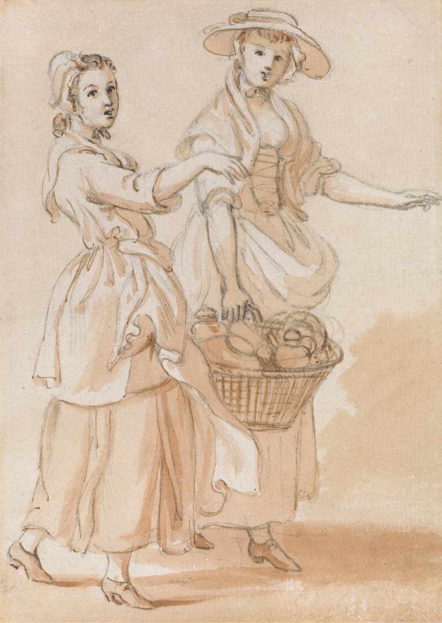 Deux filles portant un panier - Paul Sandby