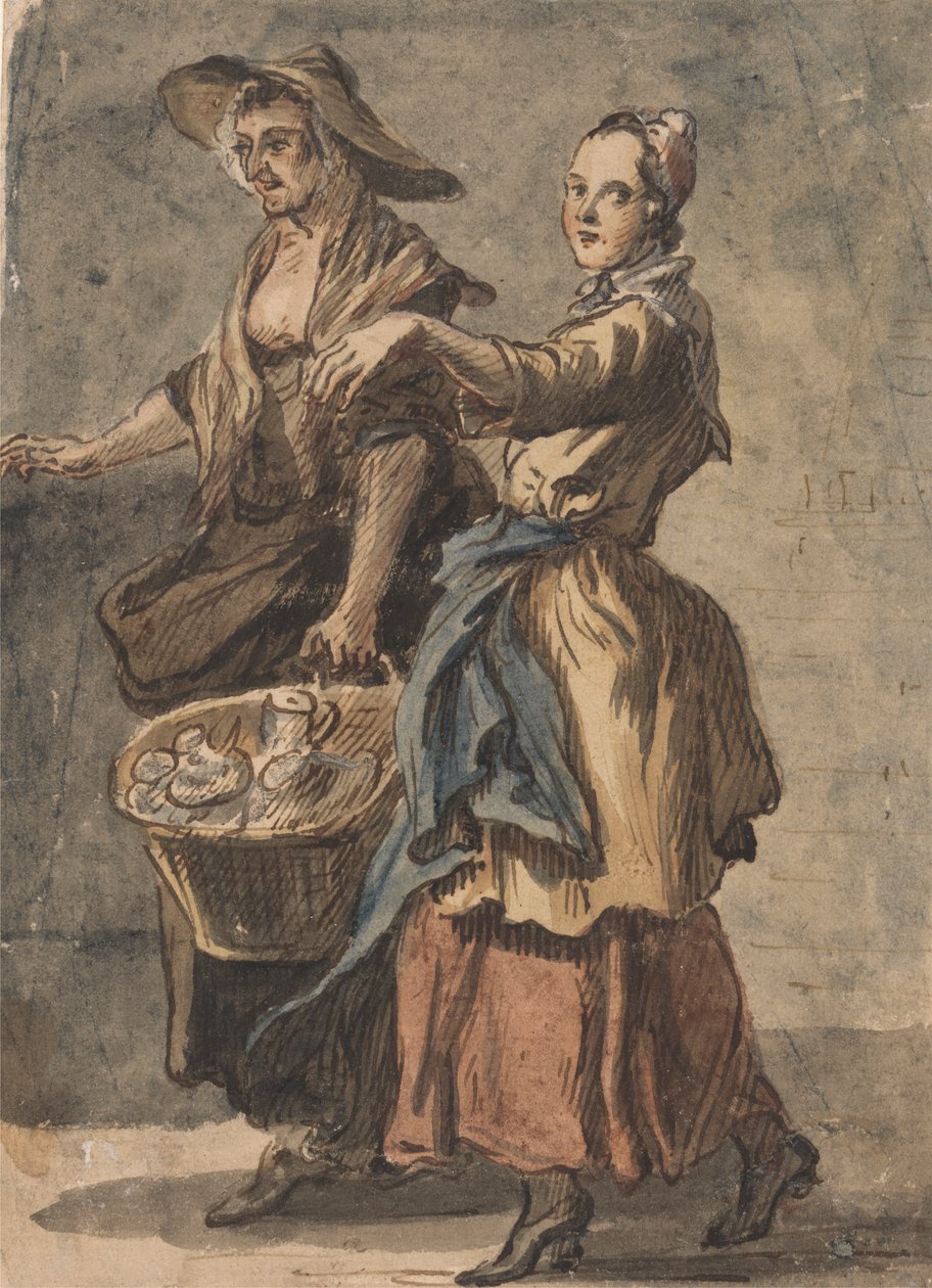 Deux femmes tenant un panier - Paul Sandby