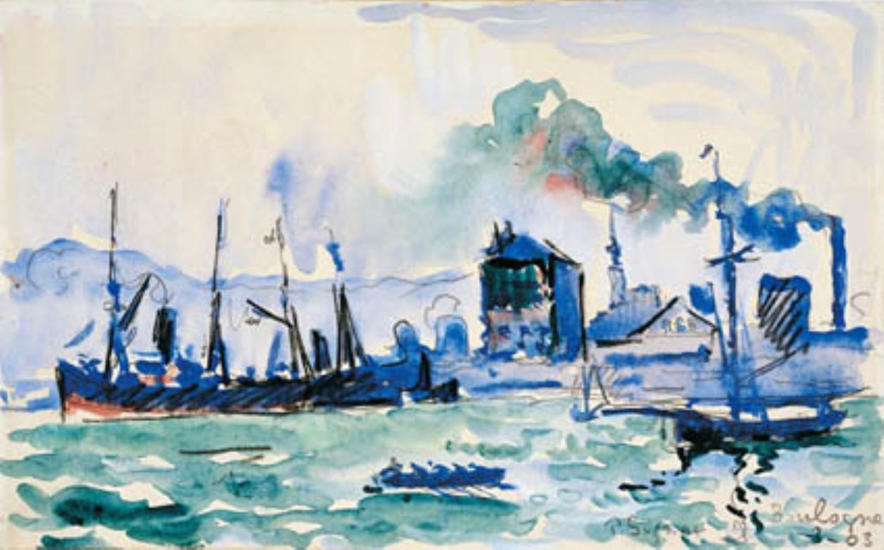 Vue sur le port de Boulogne-sur-Mer - Paul Signac