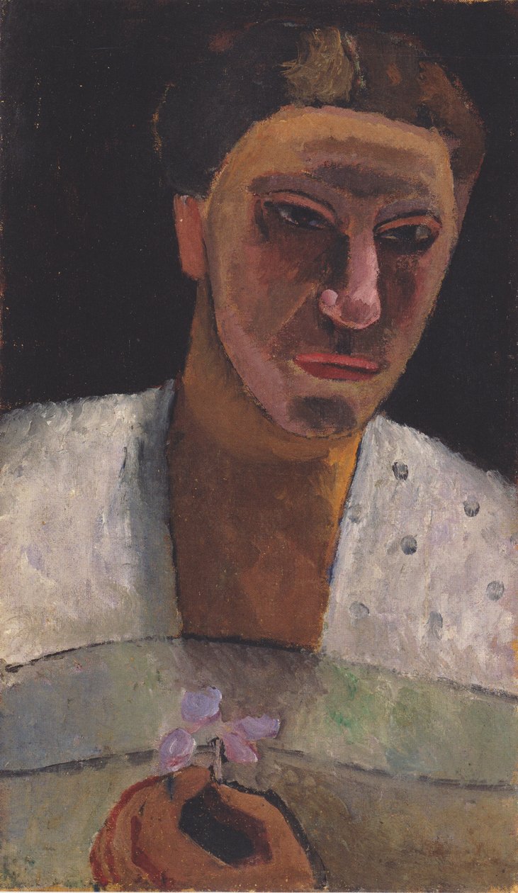 Portrait de Lee Hoetger avec une fleur - Paula Modersohn Becker