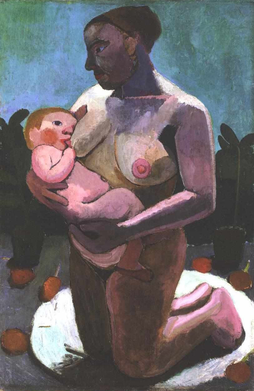 Mère agenouillée avec enfant - Paula Modersohn Becker