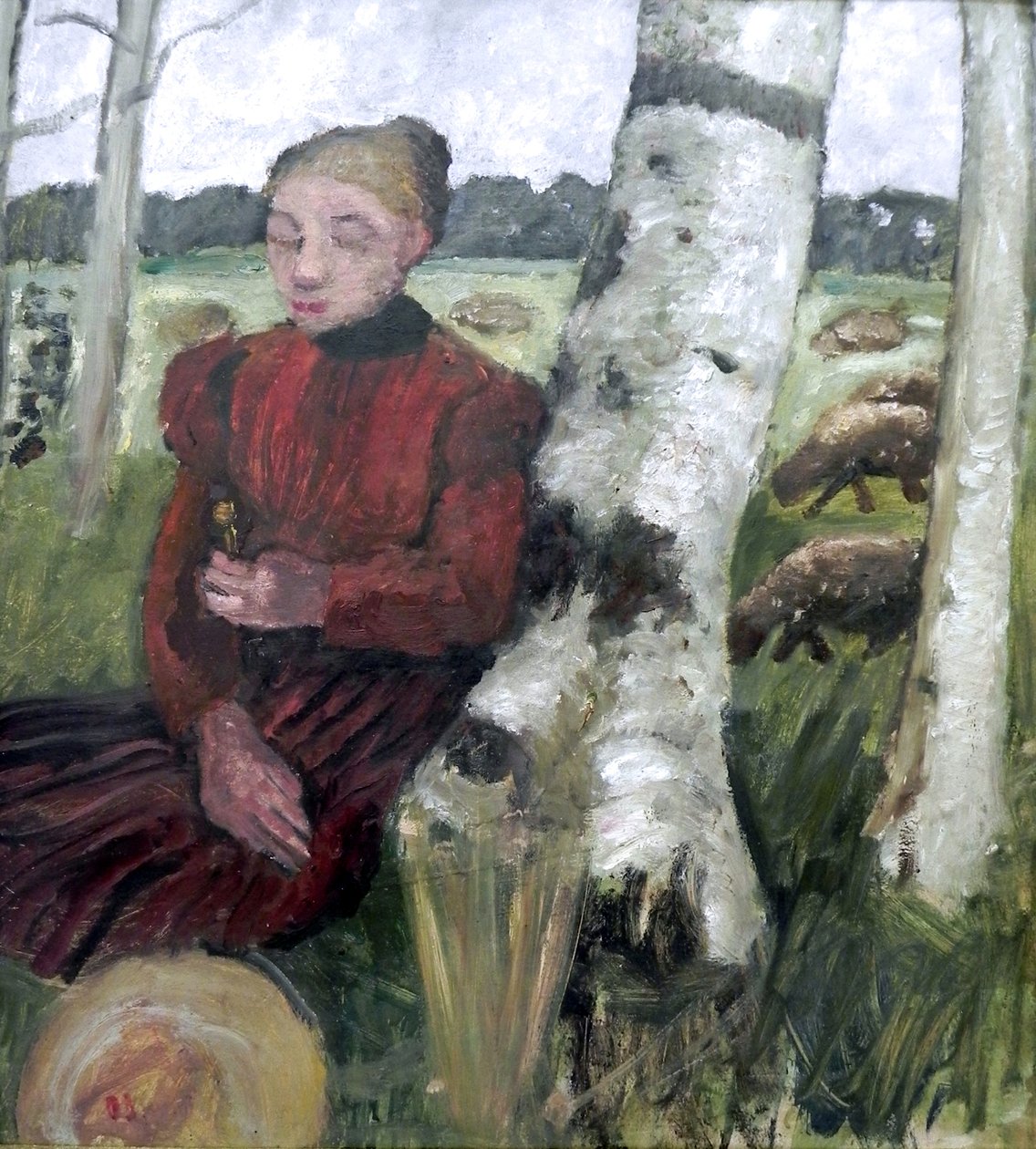 Fille reposant près d