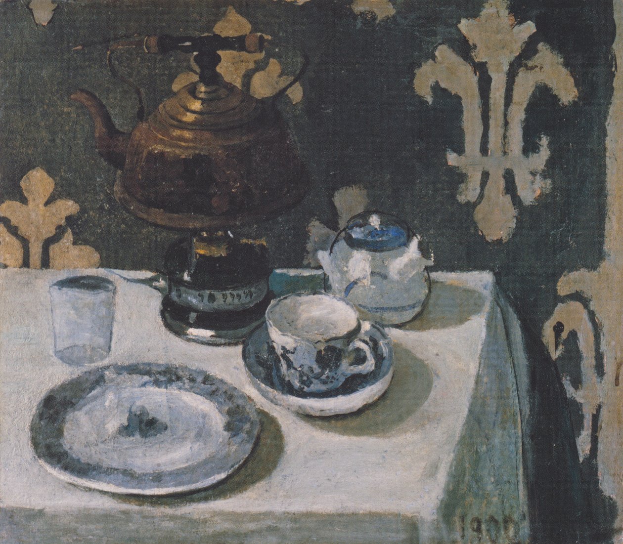 Nature morte avec porcelaine bleu et blanc et bouilloire - Paula Modersohn Becker