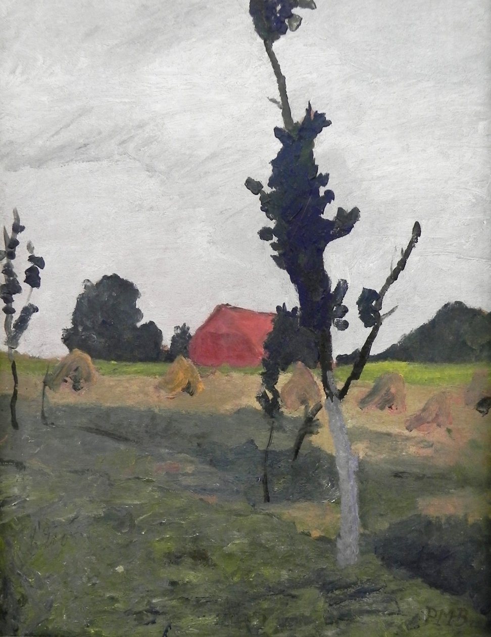Paysage de Worpswede avec maison rouge - Paula Modersohn Becker