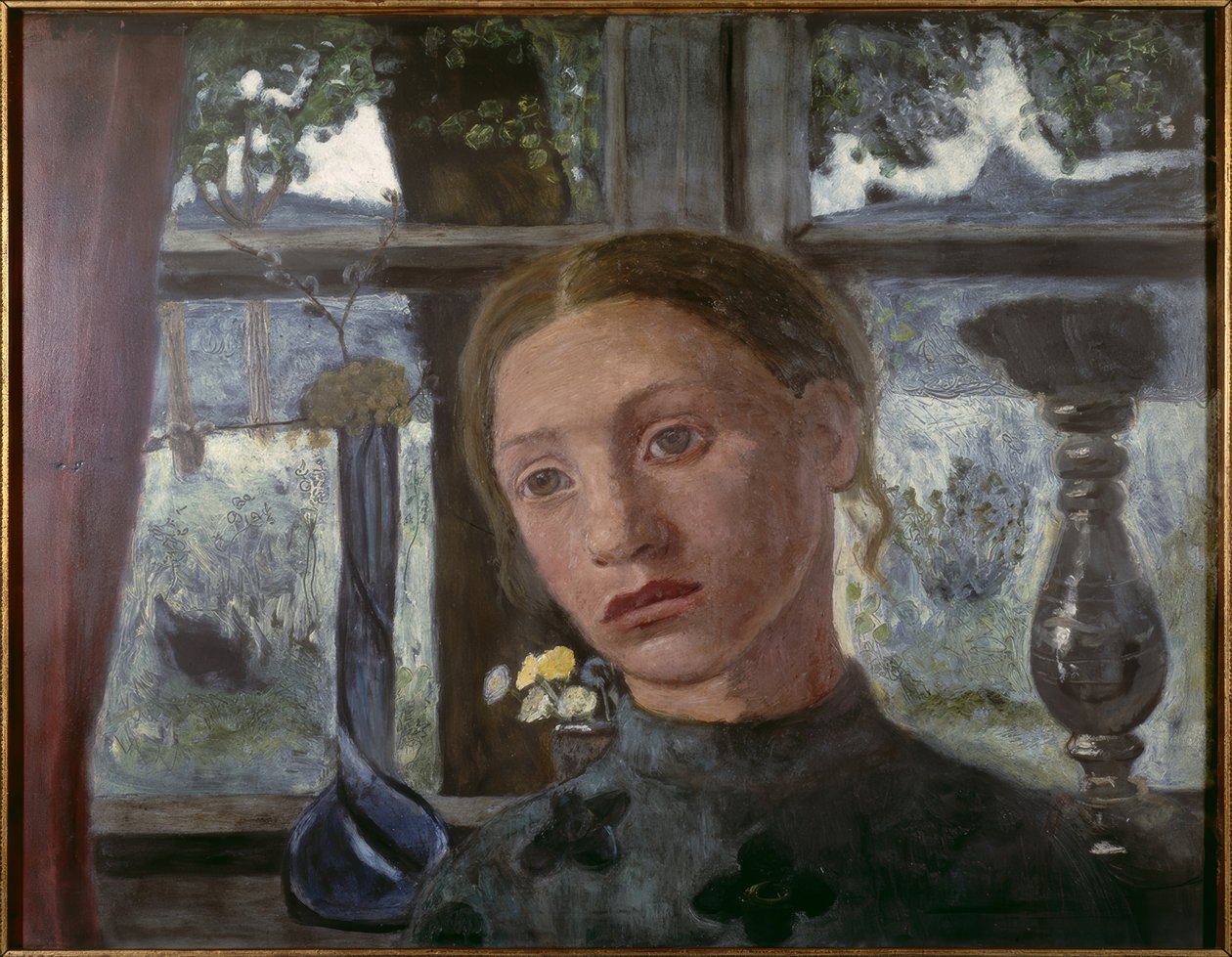 Tête de fille devant une fenêtre - Paula Modersohn Becker