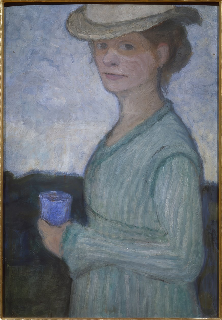 Autoportrait avec verre bleu - Paula Modersohn Becker