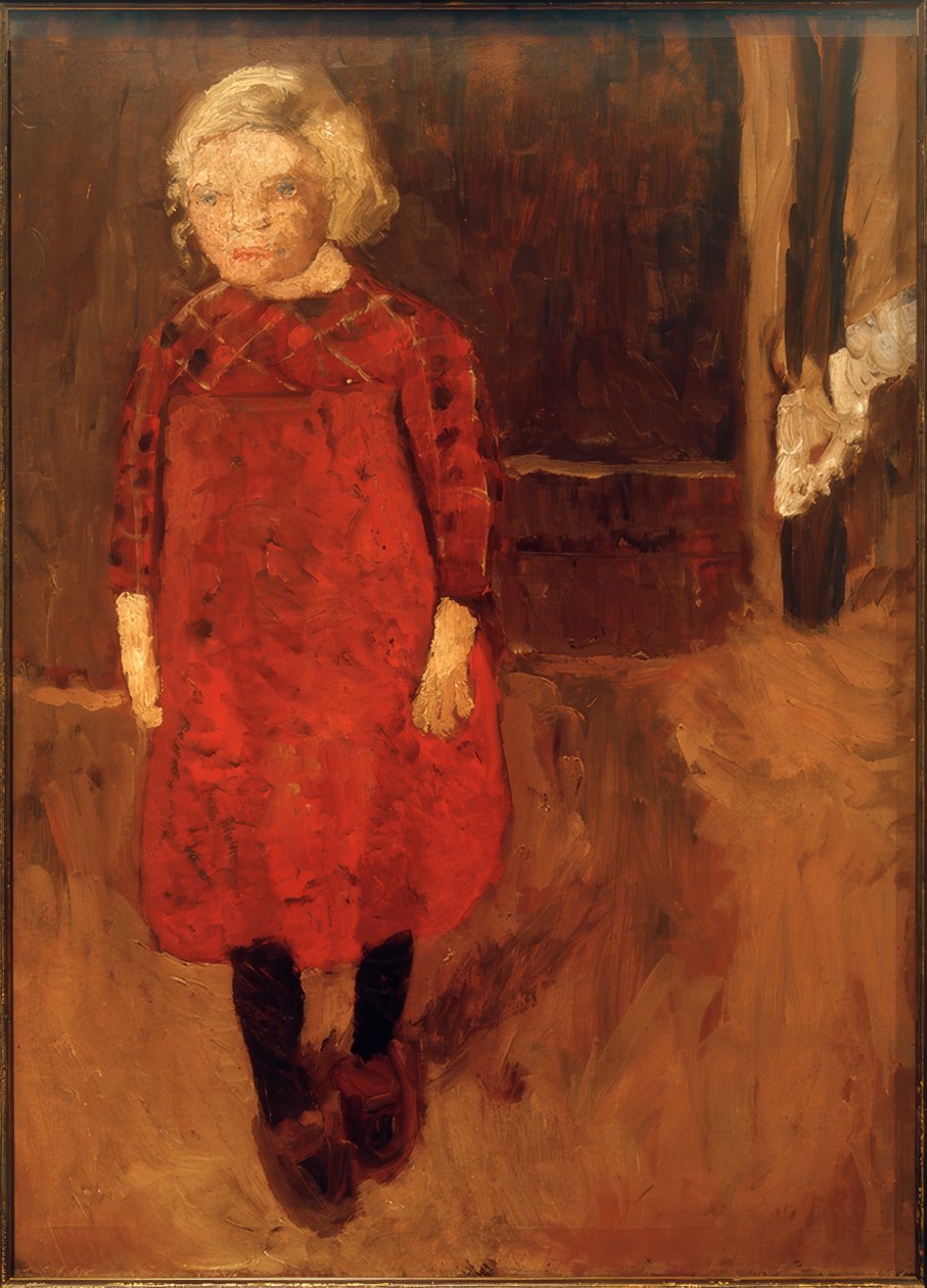 Fille debout devant une étable à chèvres - Paula Modersohn Becker