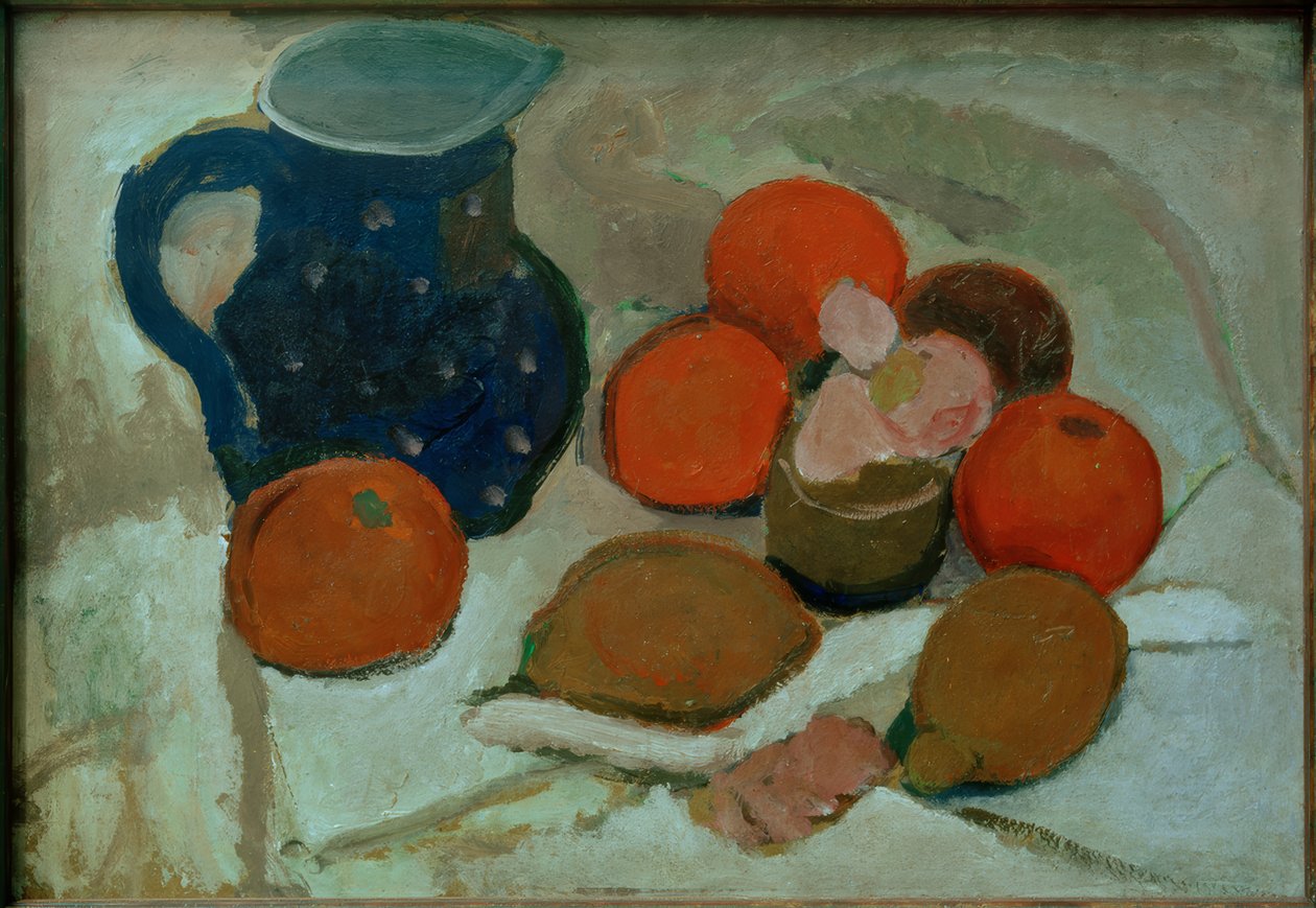 Nature morte avec cruche bleue à pois blancs (II) - Paula Modersohn Becker