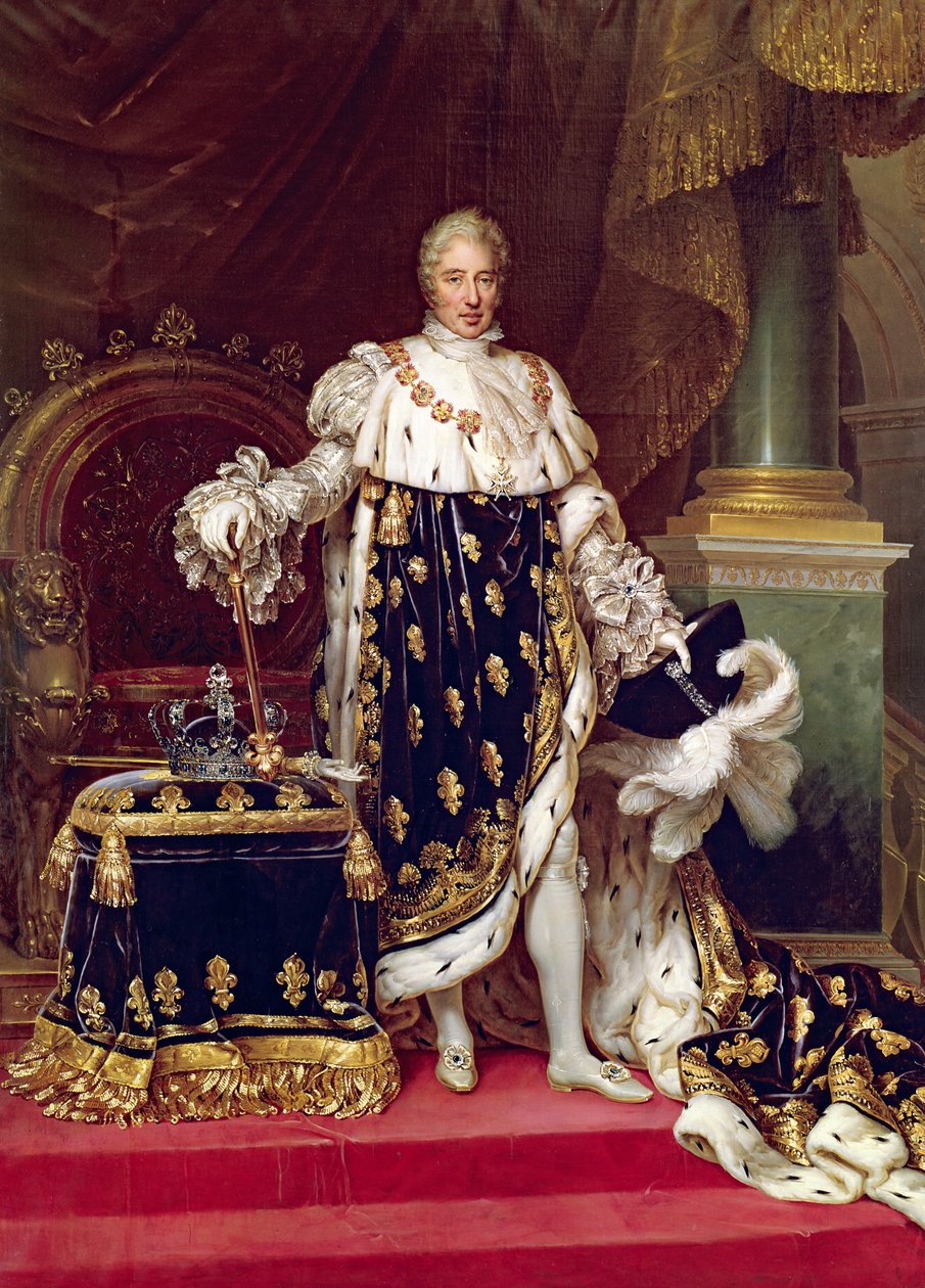 Portrait de Charles X (1757-1836) en robes de couronnement, 1827 - Paulin Jean Baptiste Guerin