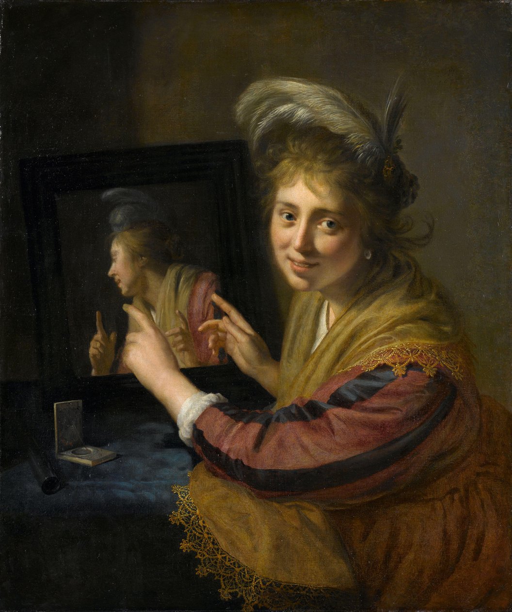 Fille au miroir - Paulus Moreelse