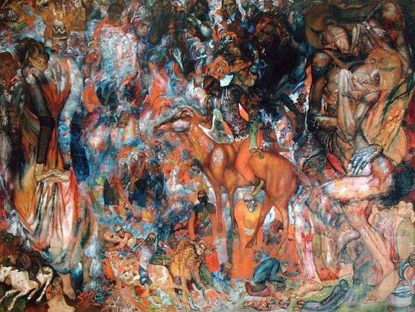Composition avec un cavalier - Pawel Nikolajewitsch Filonow