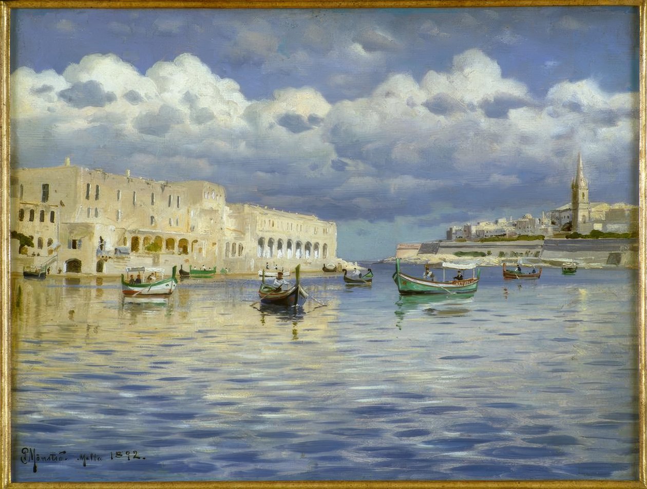 Dans le port de Malte - Peder Monsted