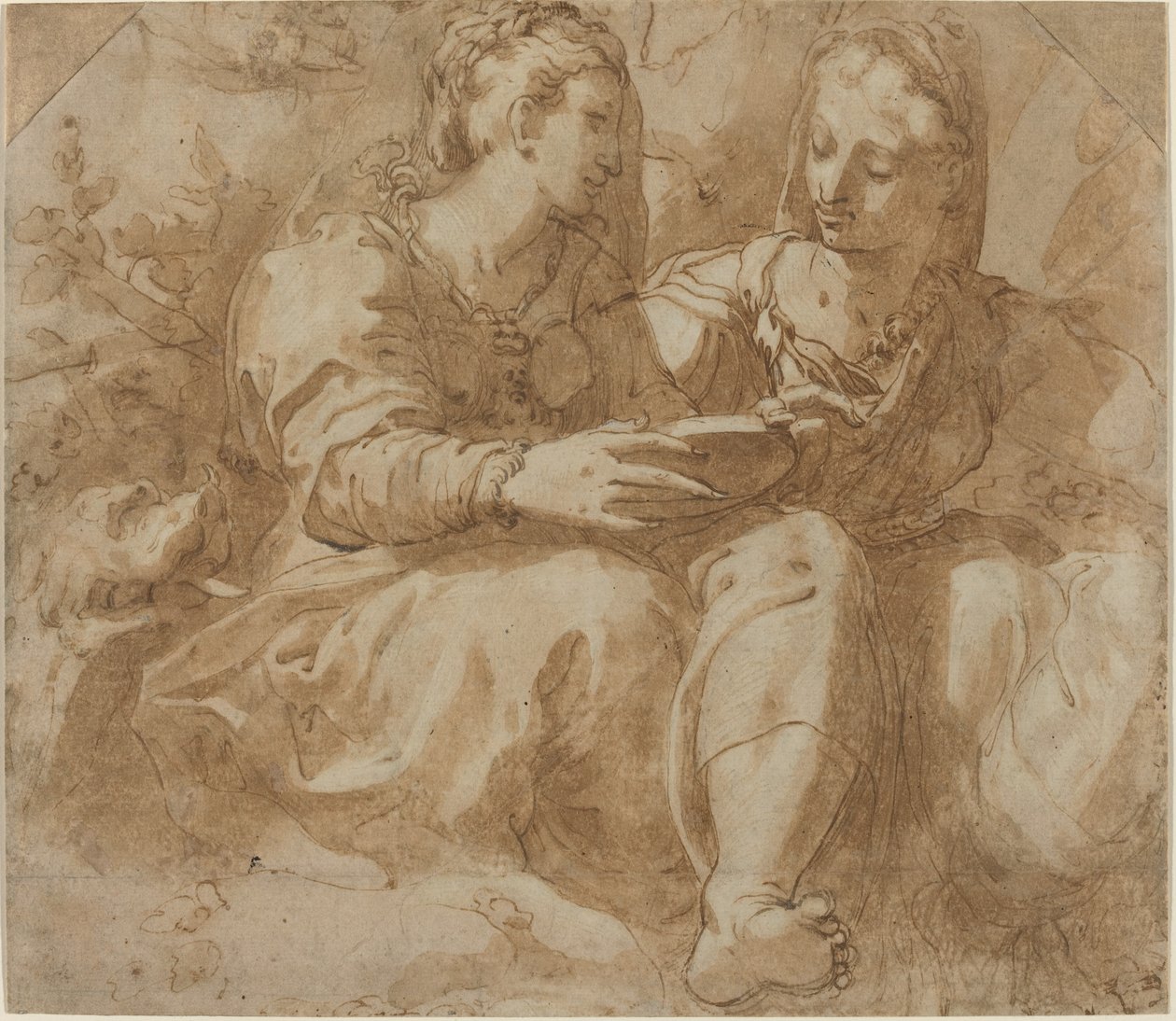 Deux femmes assises - Pellegrino Tibaldi
