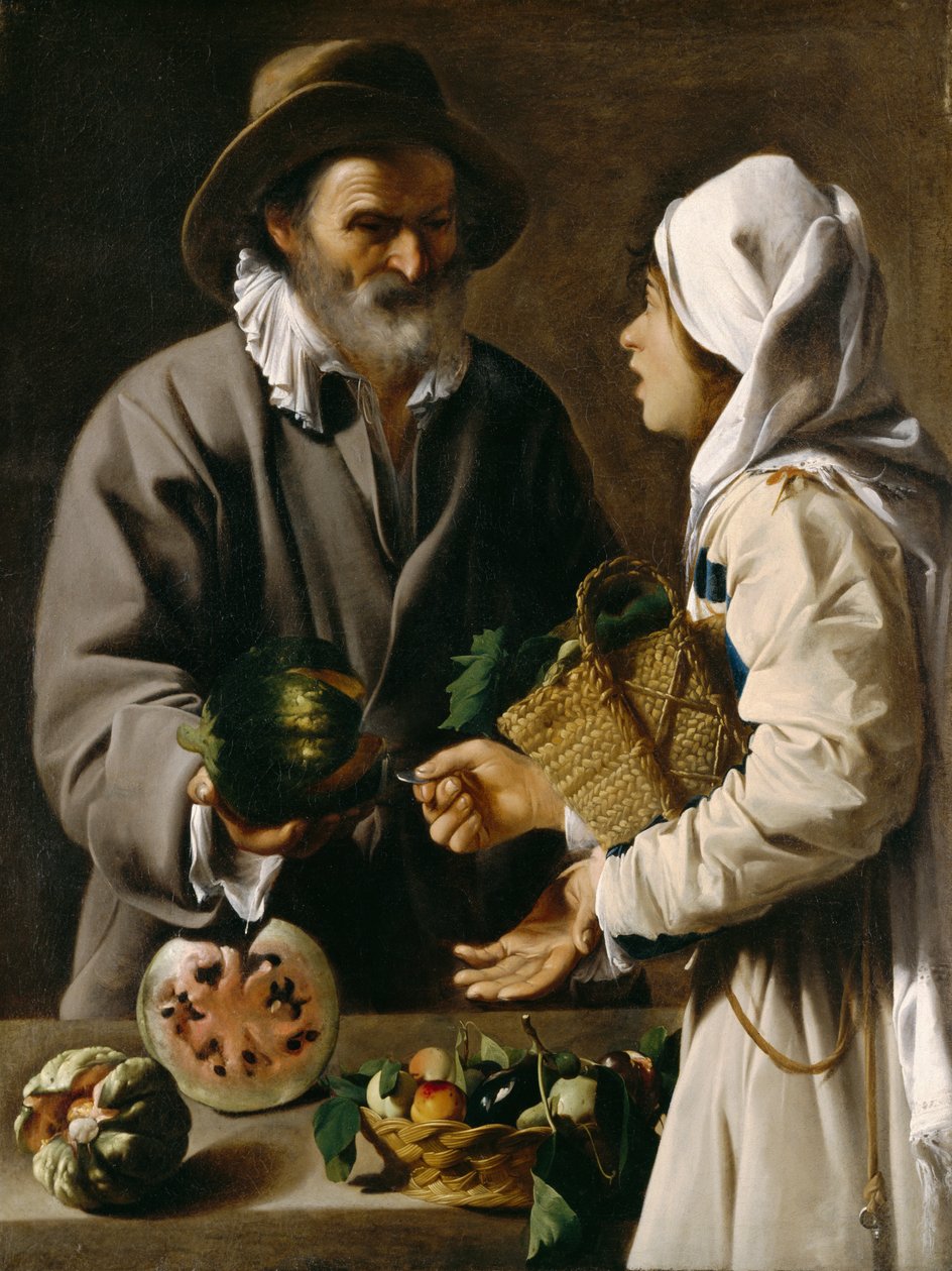 Le vendeur de fruits, vers 1615-20 - Pensionante de Saraceni