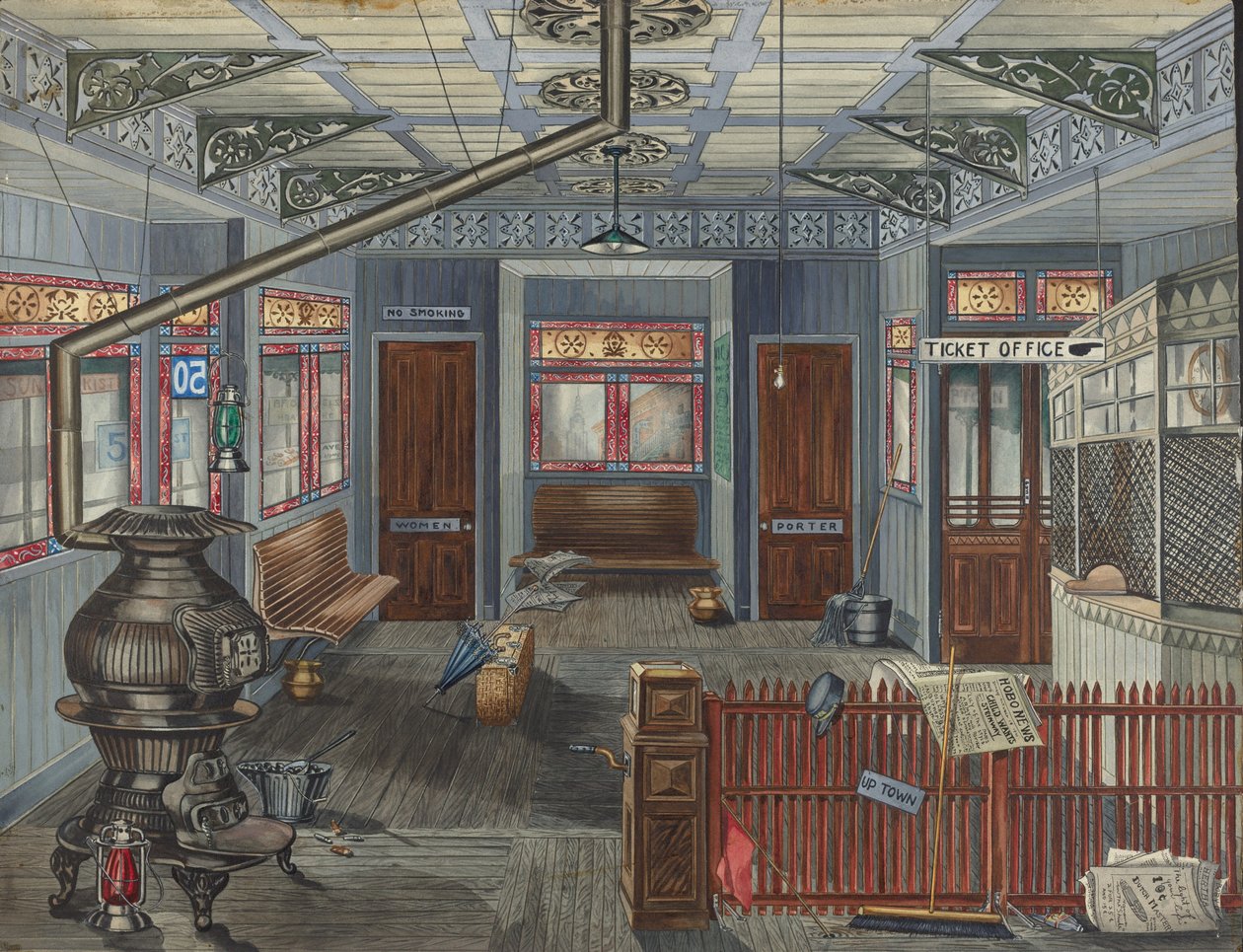 Intérieur de la station El - Perkins Harnly