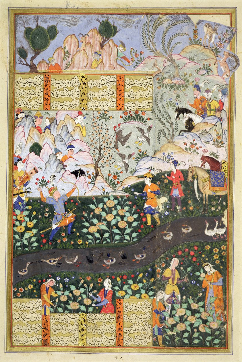 No.3451 La chasse au canard de Zal avant sa rencontre avec Rudaba, illustration du 
