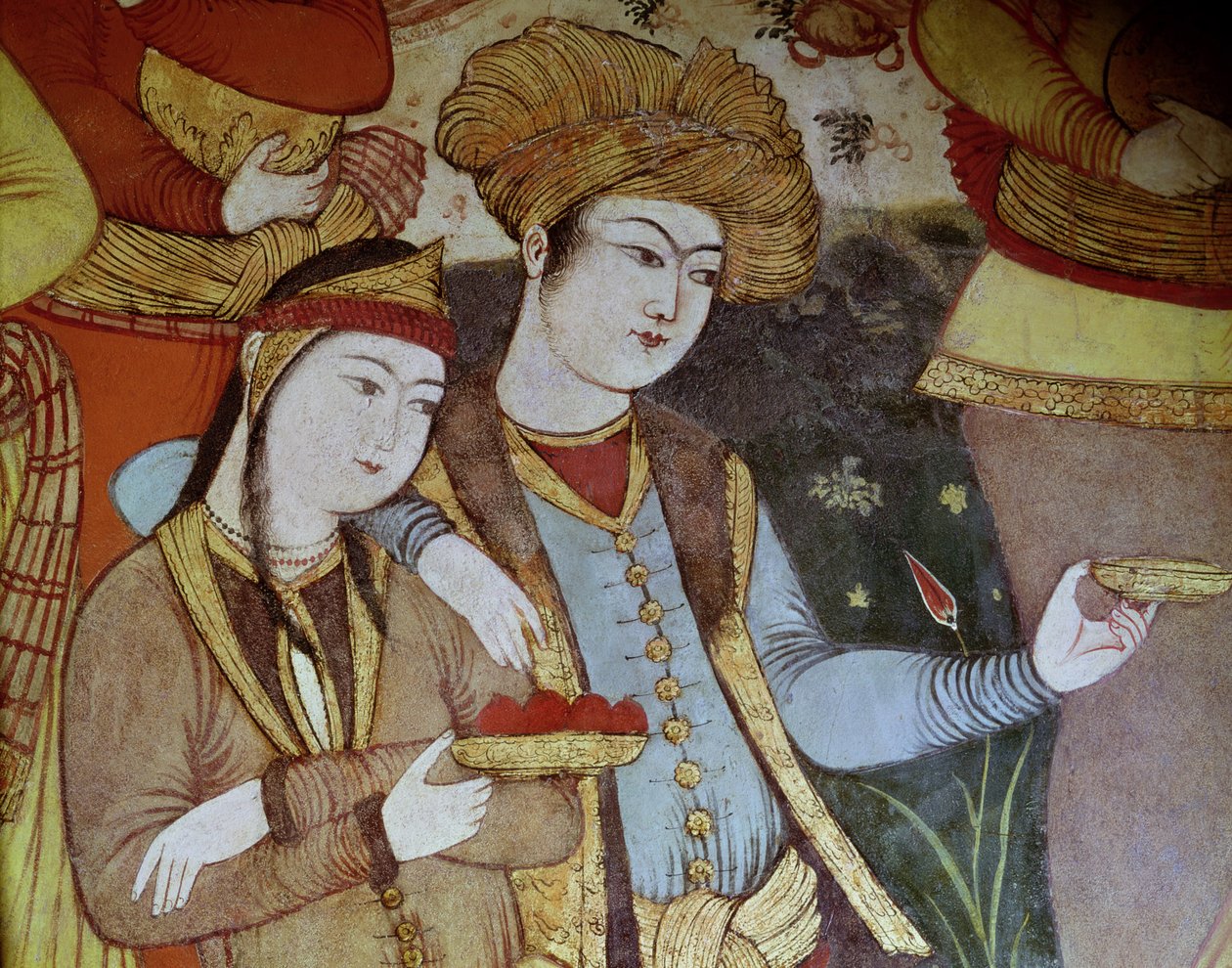 Nobles à la cour de Shah Abbas I (1588-1629) (détail) - Persian School