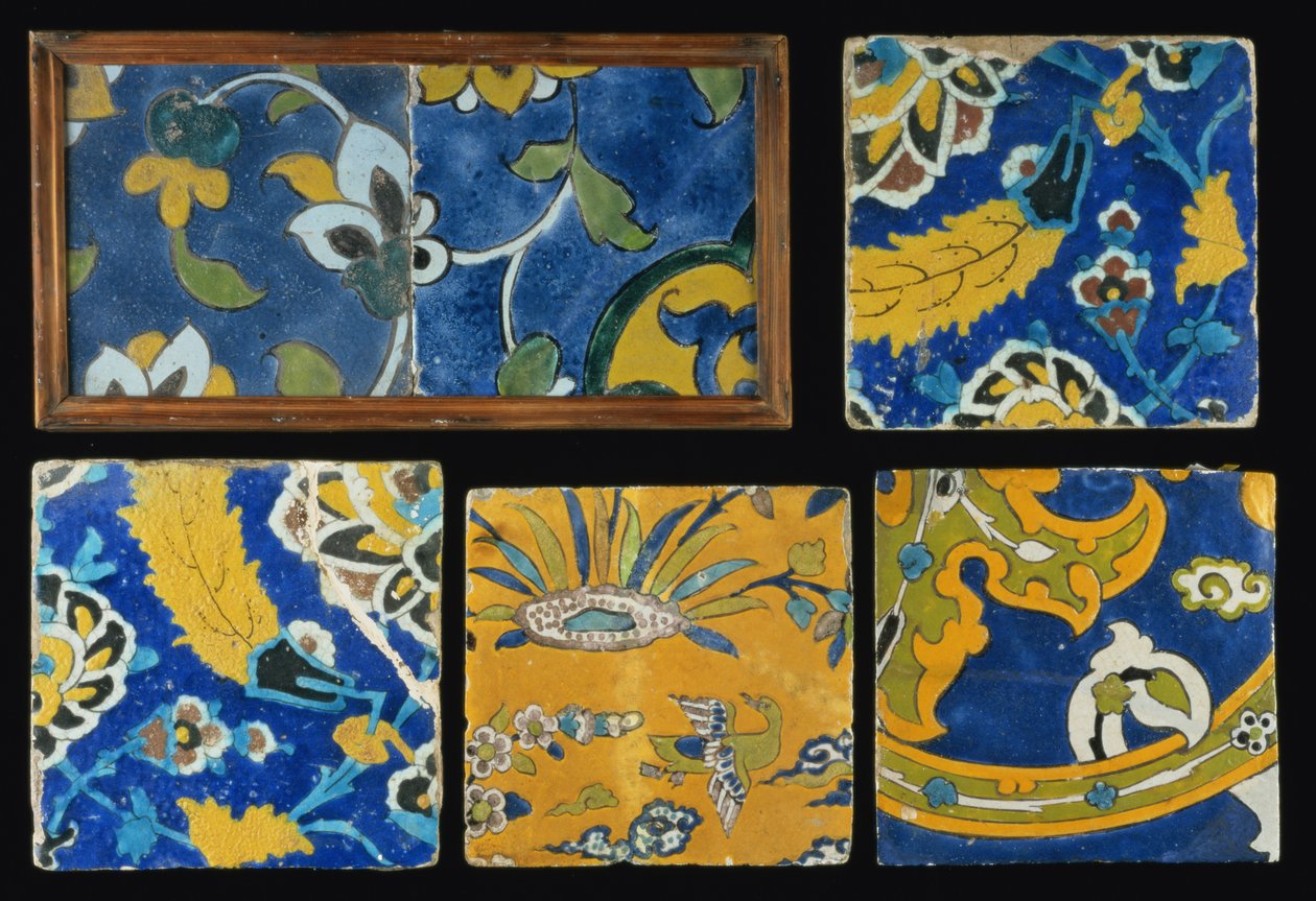 Groupe de carreaux Safavides Cuerda Seca - Persian School